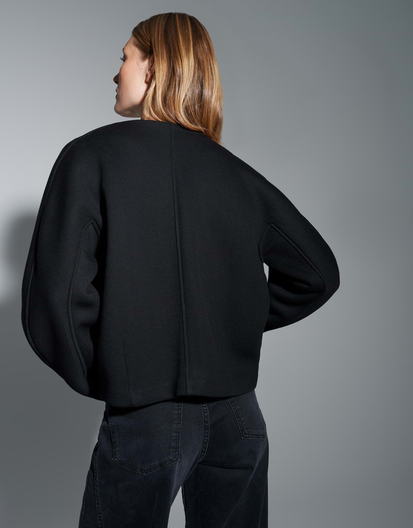 OPUS Boxy Sweatjacke aus Scuba Sweat Gemuri