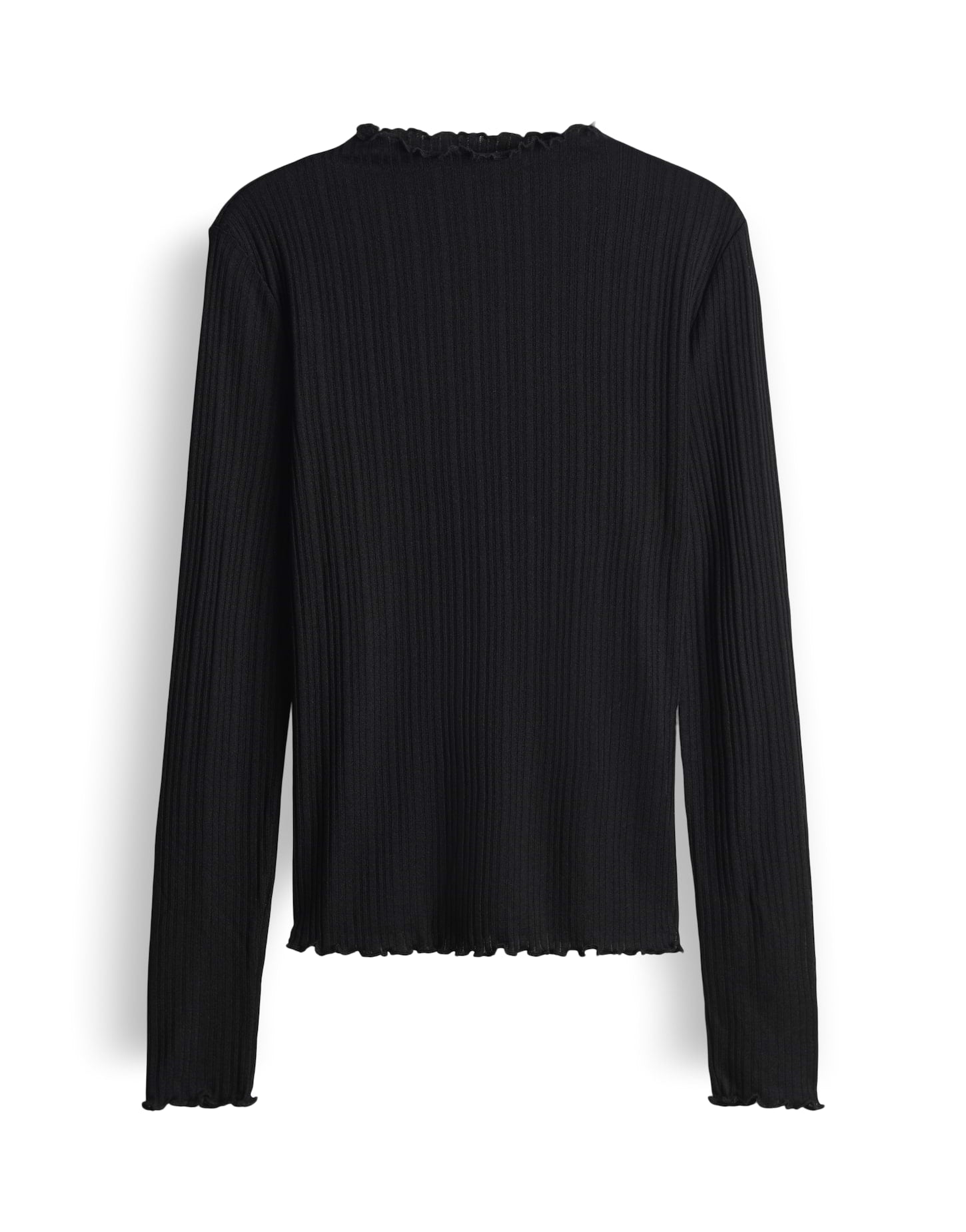 OPUS Slim semitransparentes Longsleeve mit Rippstruktur Sivi