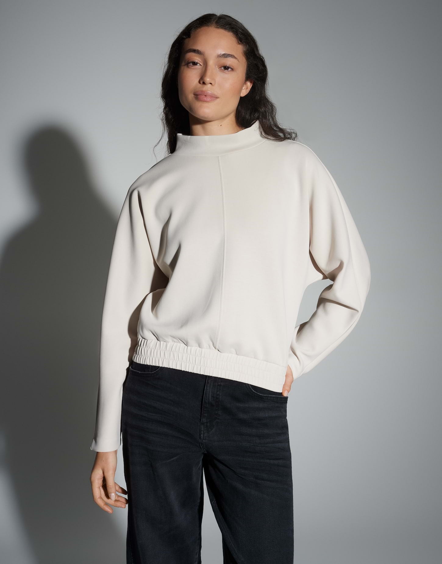 OPUS Loose Sweatshirt mit samtiger Oberfläche Gulitta