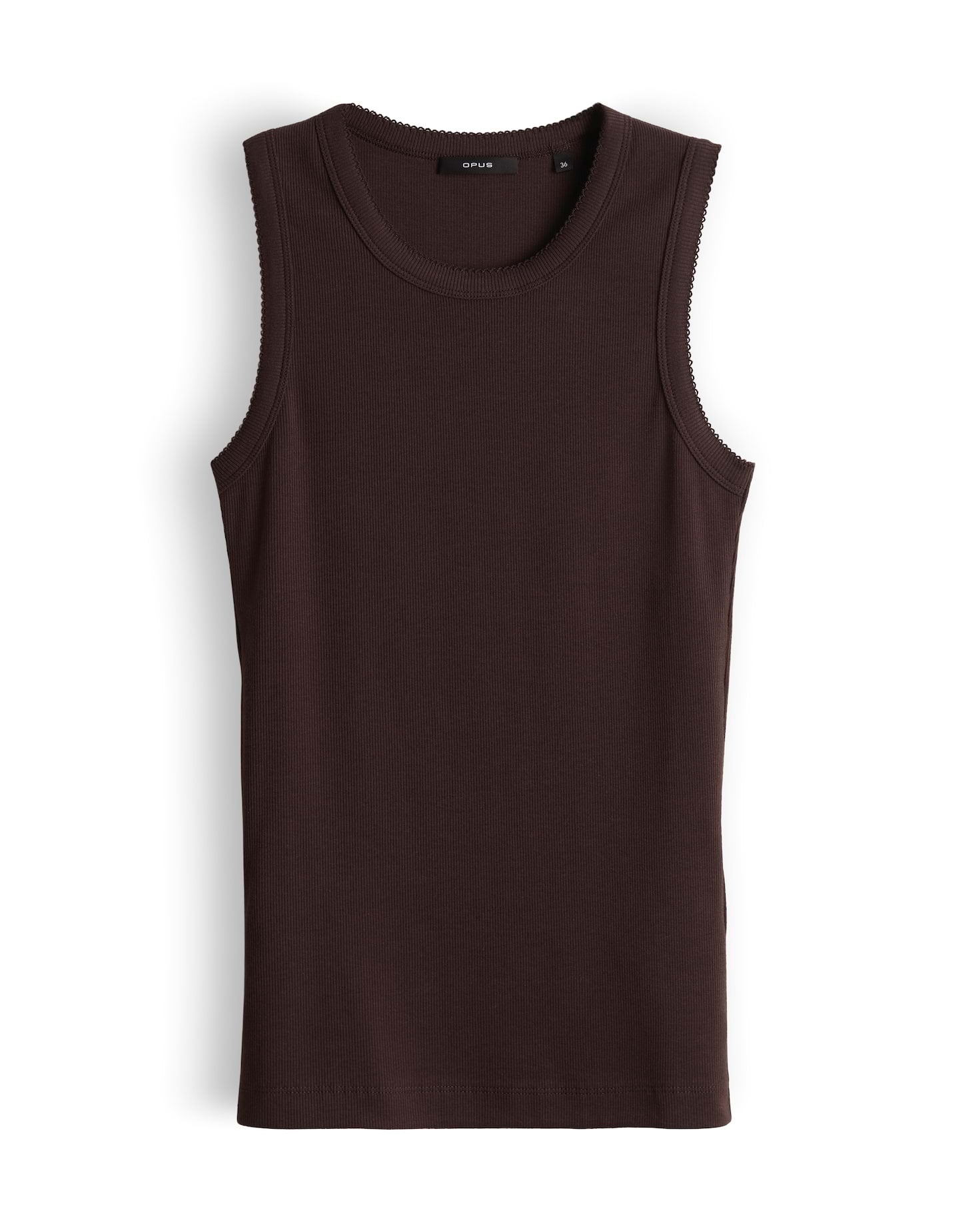 OPUS Tanktop mit femininer Spitzenborte Slim Fit Ilesso scallop