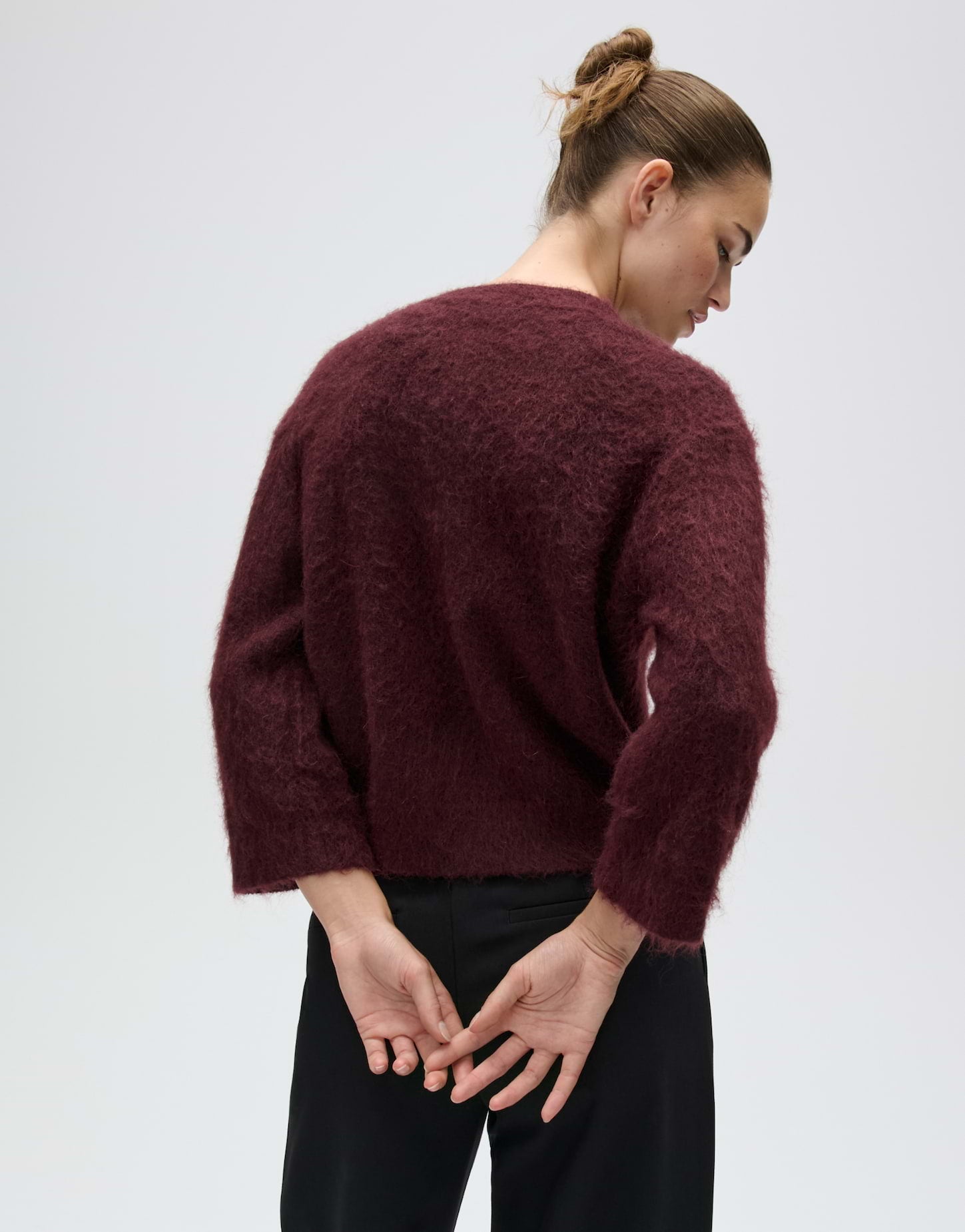 Cardigan aus flauschigem Effektgarn Slim Fit Disille