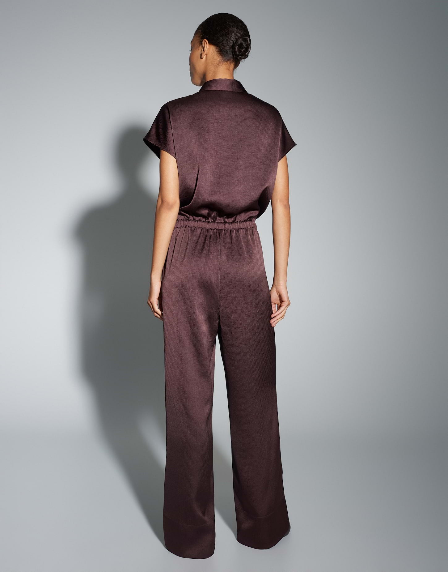 OPUS Satin Jumpsuit mit Crashoptik Mendie night