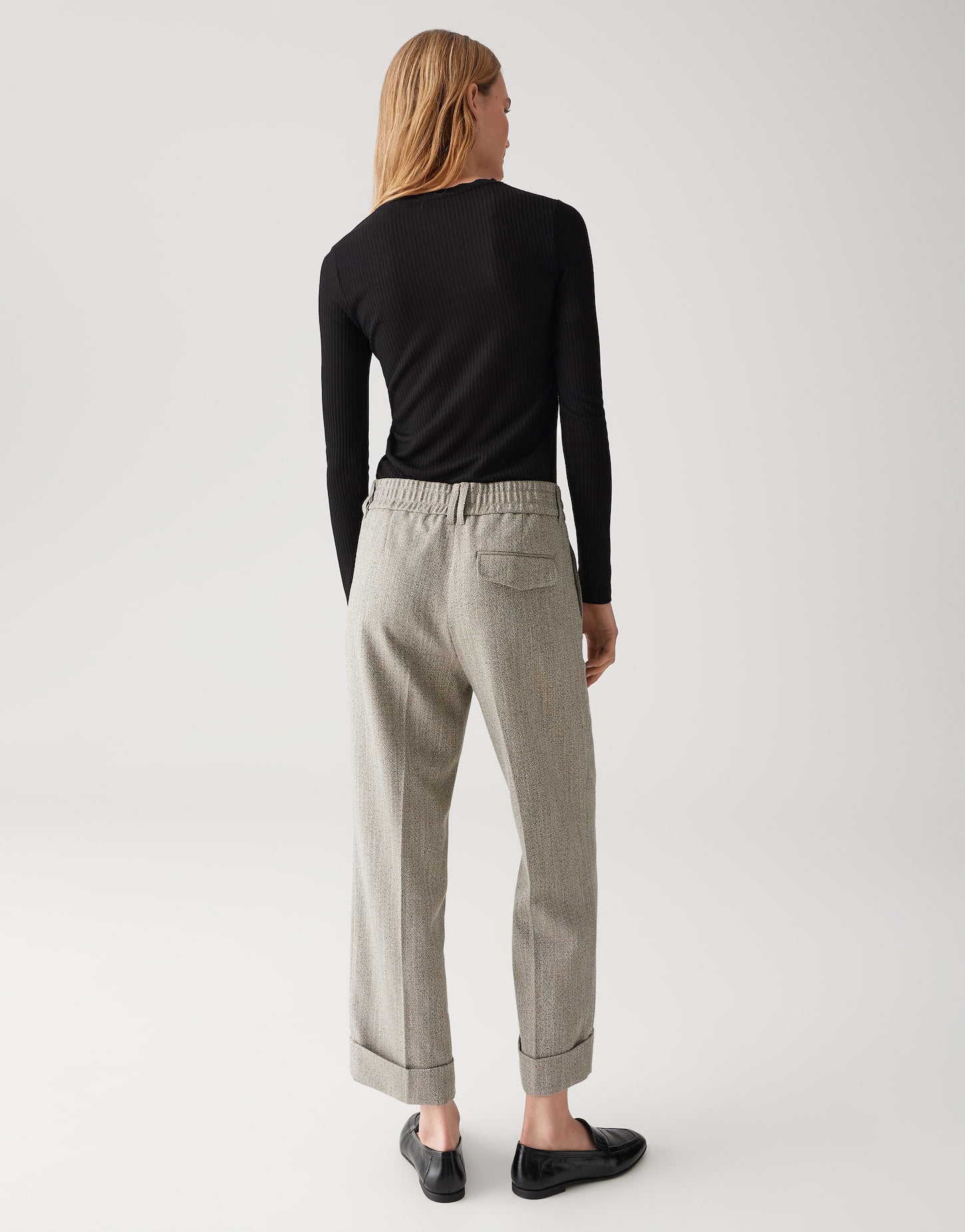OPUS Cropped Hose Meeri herringbone