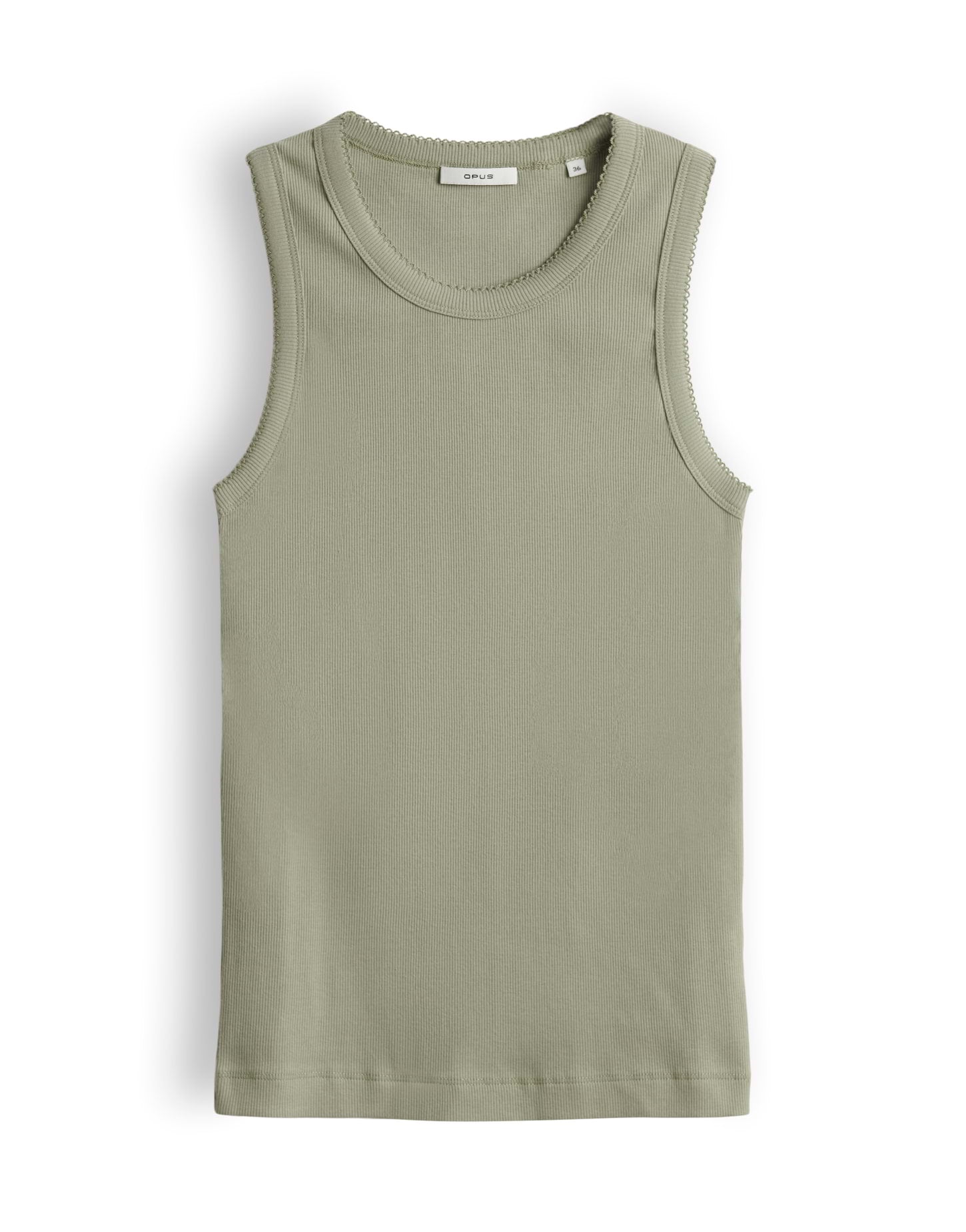 OPUS Tanktop mit femininer Spitzenborte Slim Fit Ilesso scallop