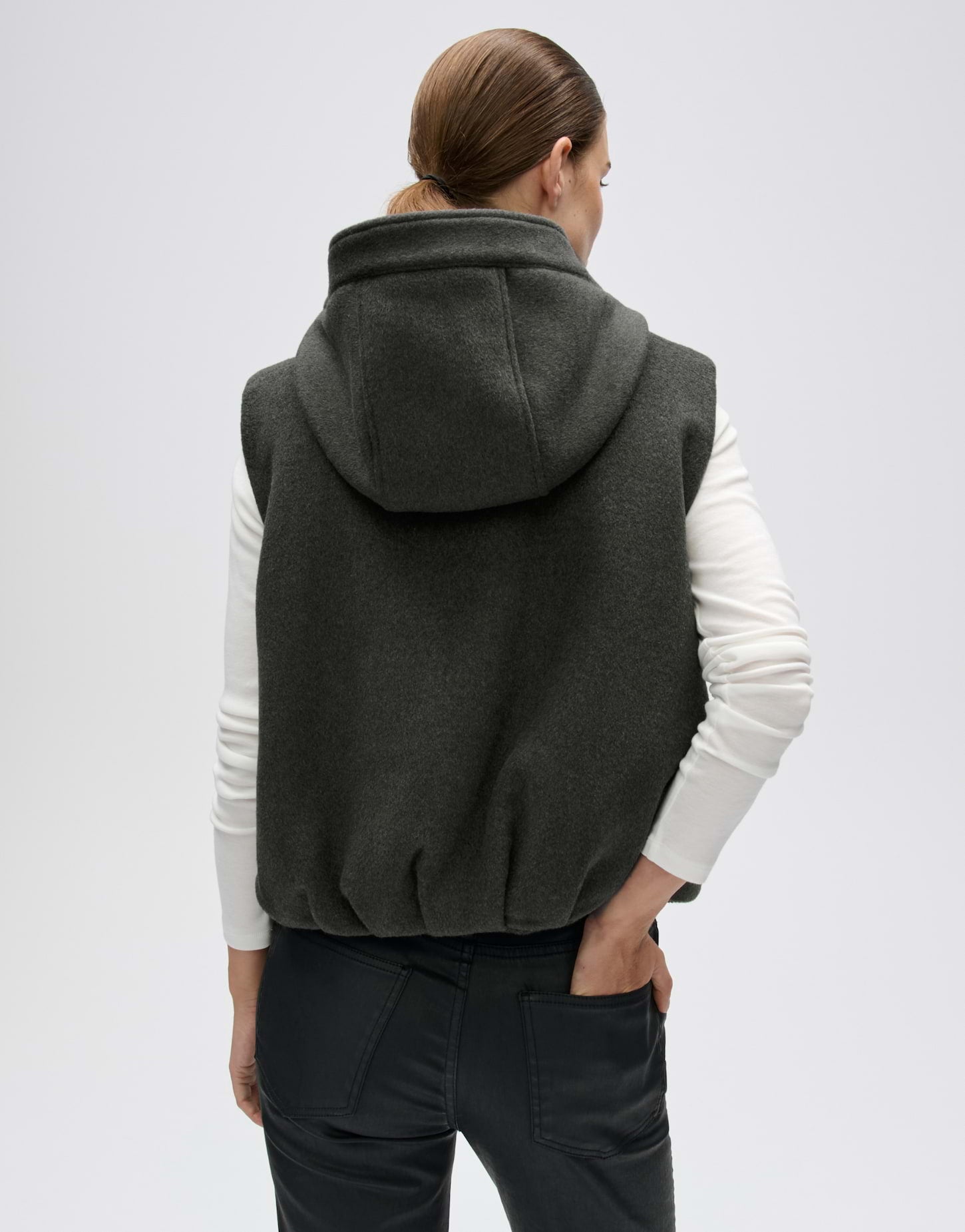Woll Double Weste mit Kapuze Regular Fit Walanka