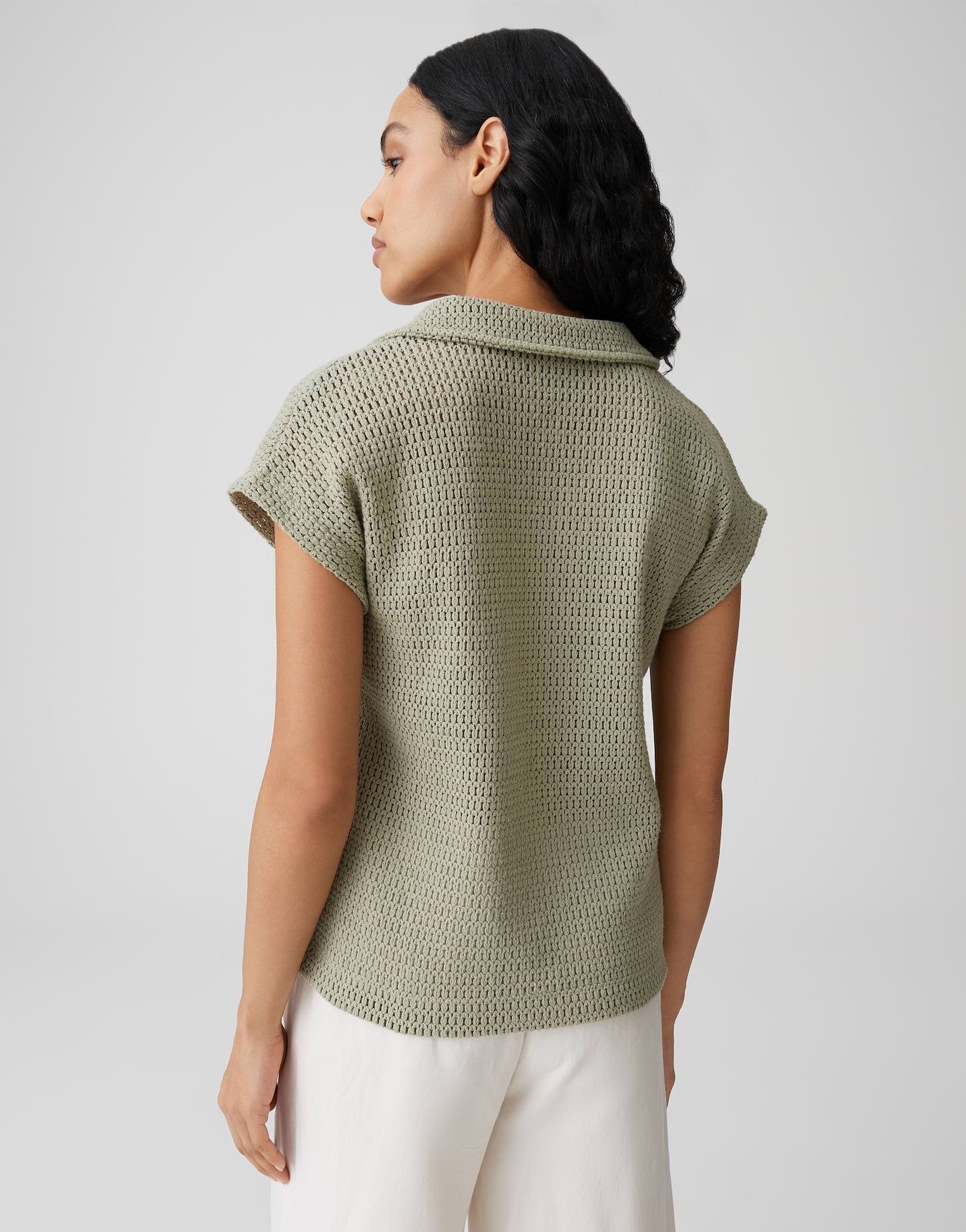 OPUS Poloshirt in Crochet Optik Regular Fit Somona