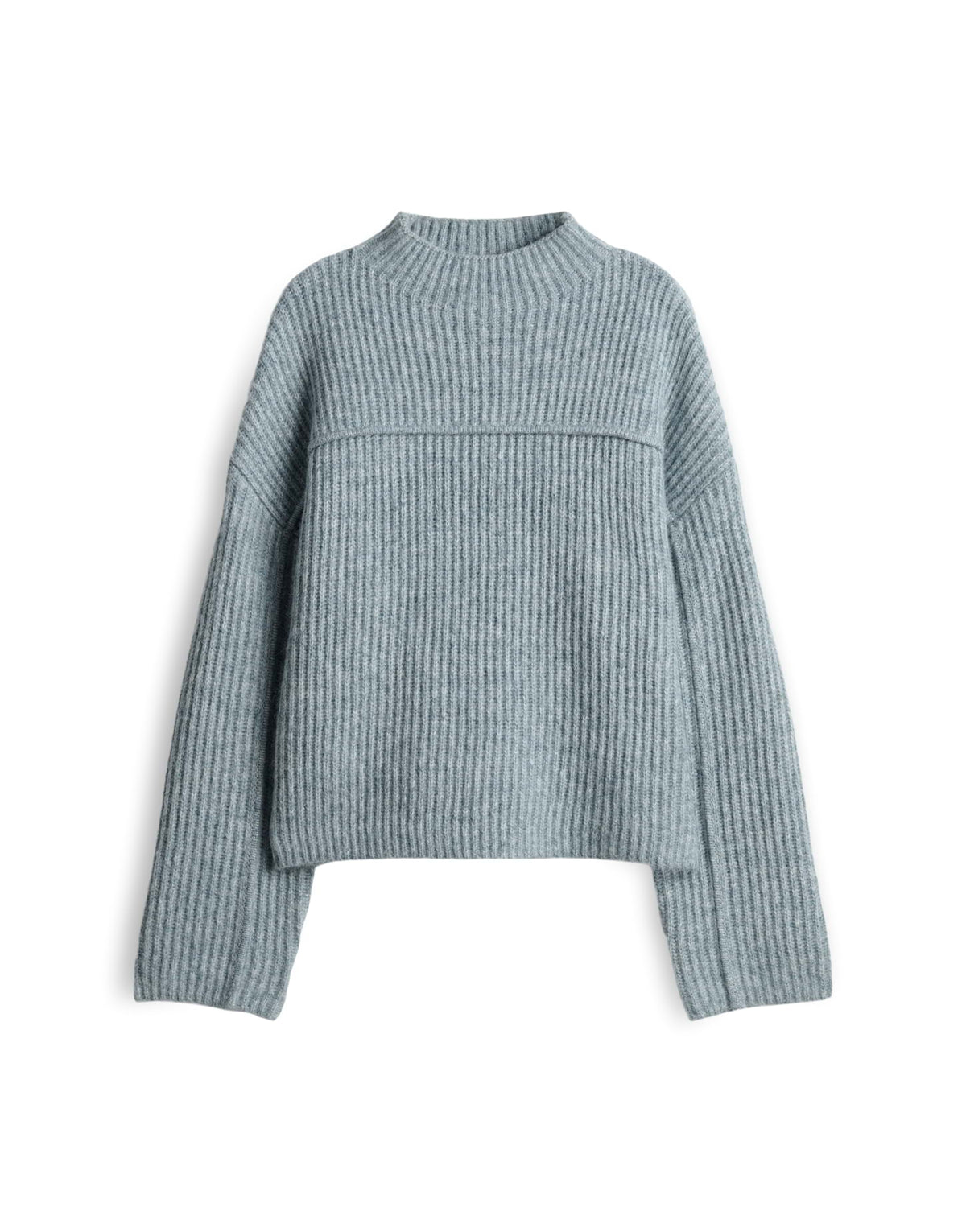 Rippstrickpullover mit Biesen Detail Loose Fit Poffa