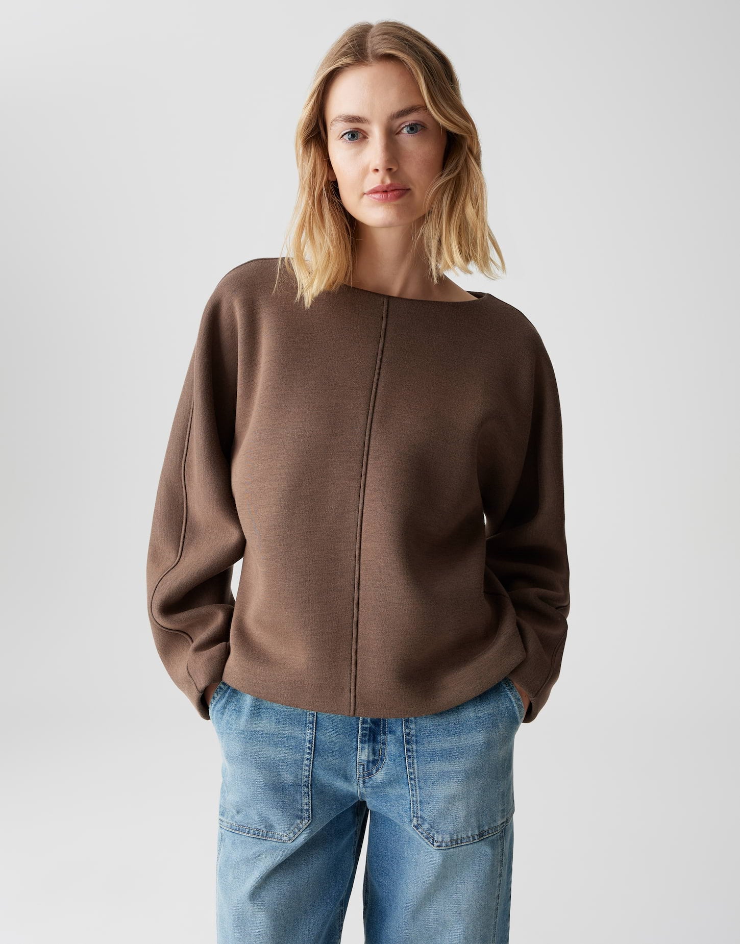 OPUS Regular weiches Sweatshirt mit Ballonärmeln Gilan