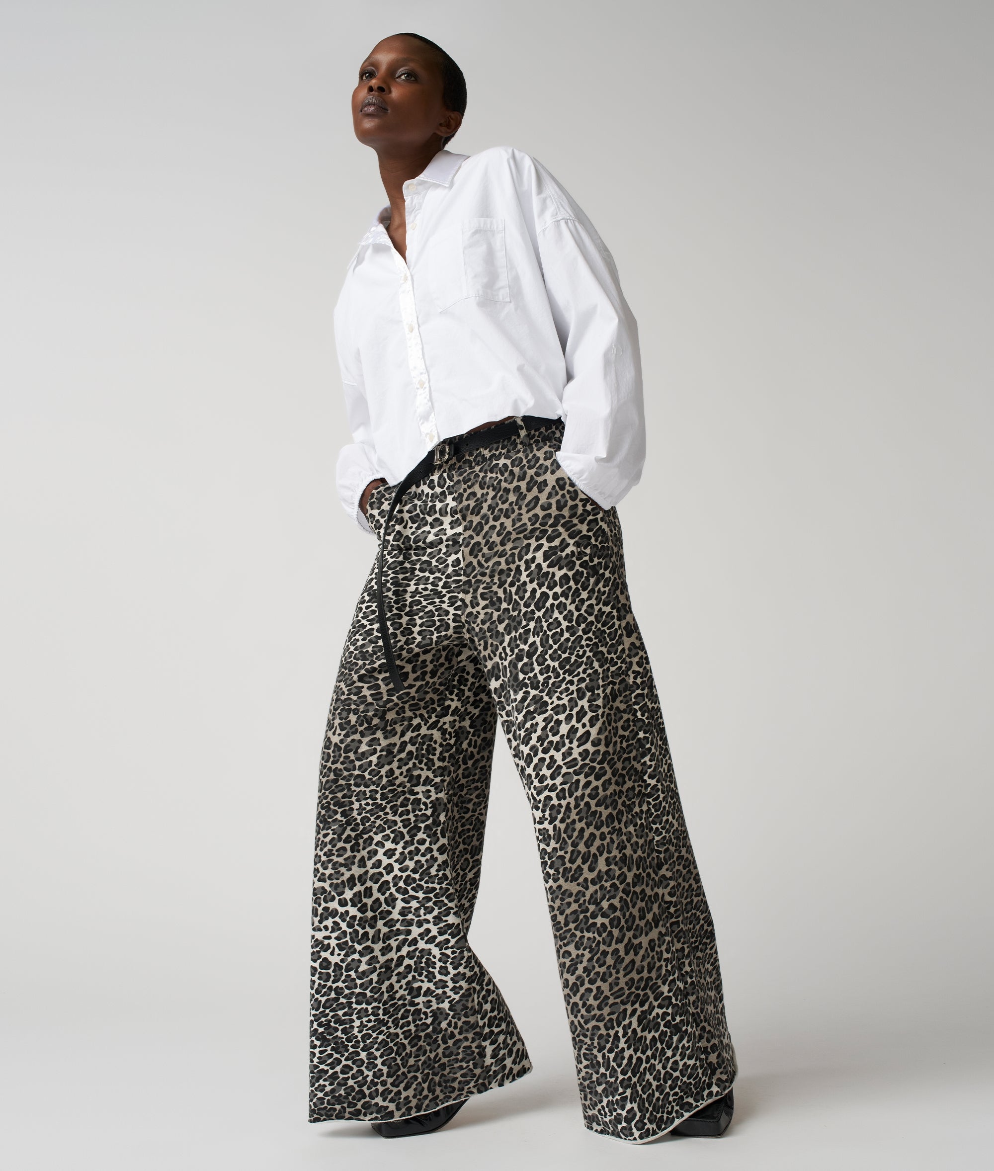 10DAYS Hose wide leg jogger leopard