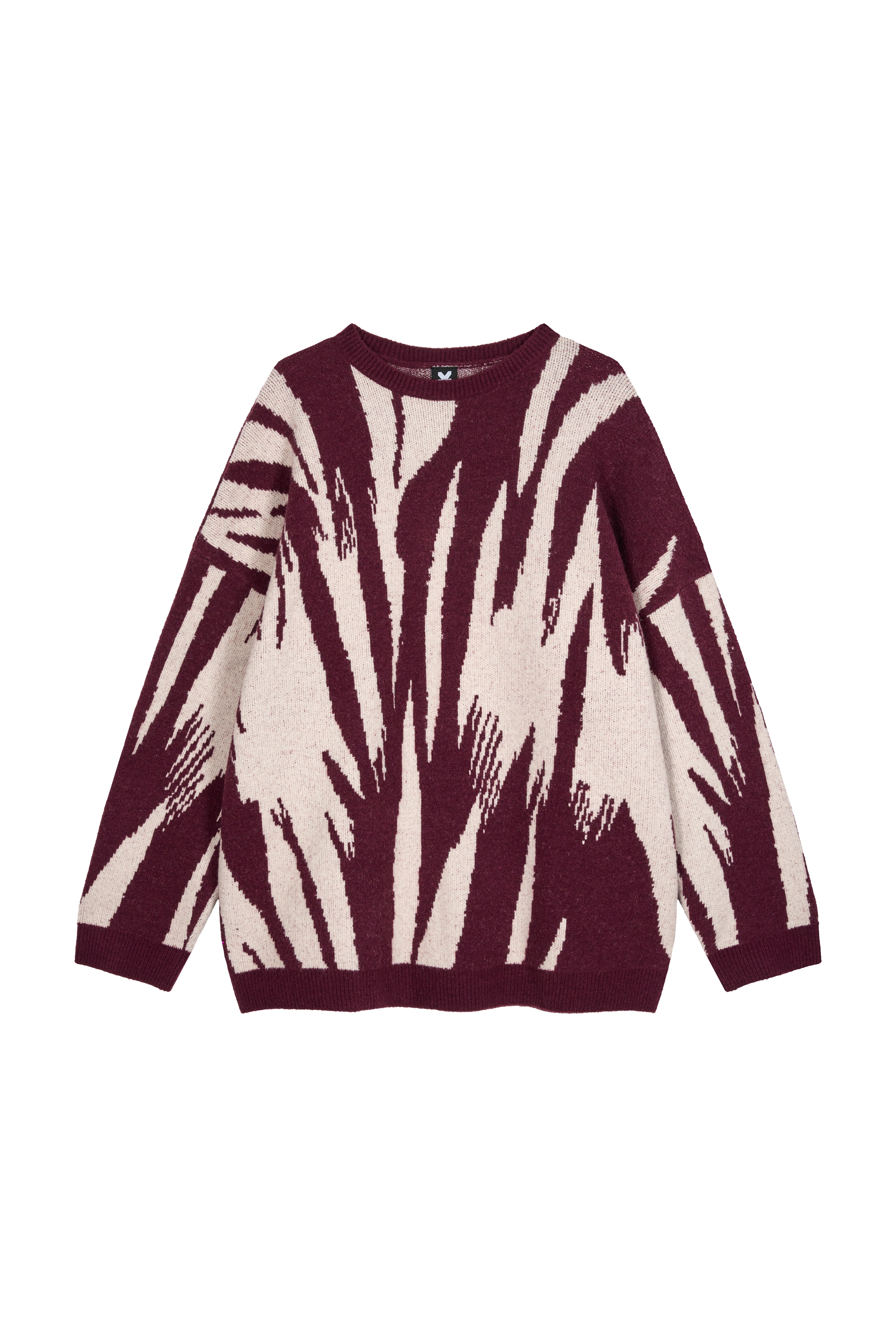 Karo Kauer Knit Sweater Graphic Plum