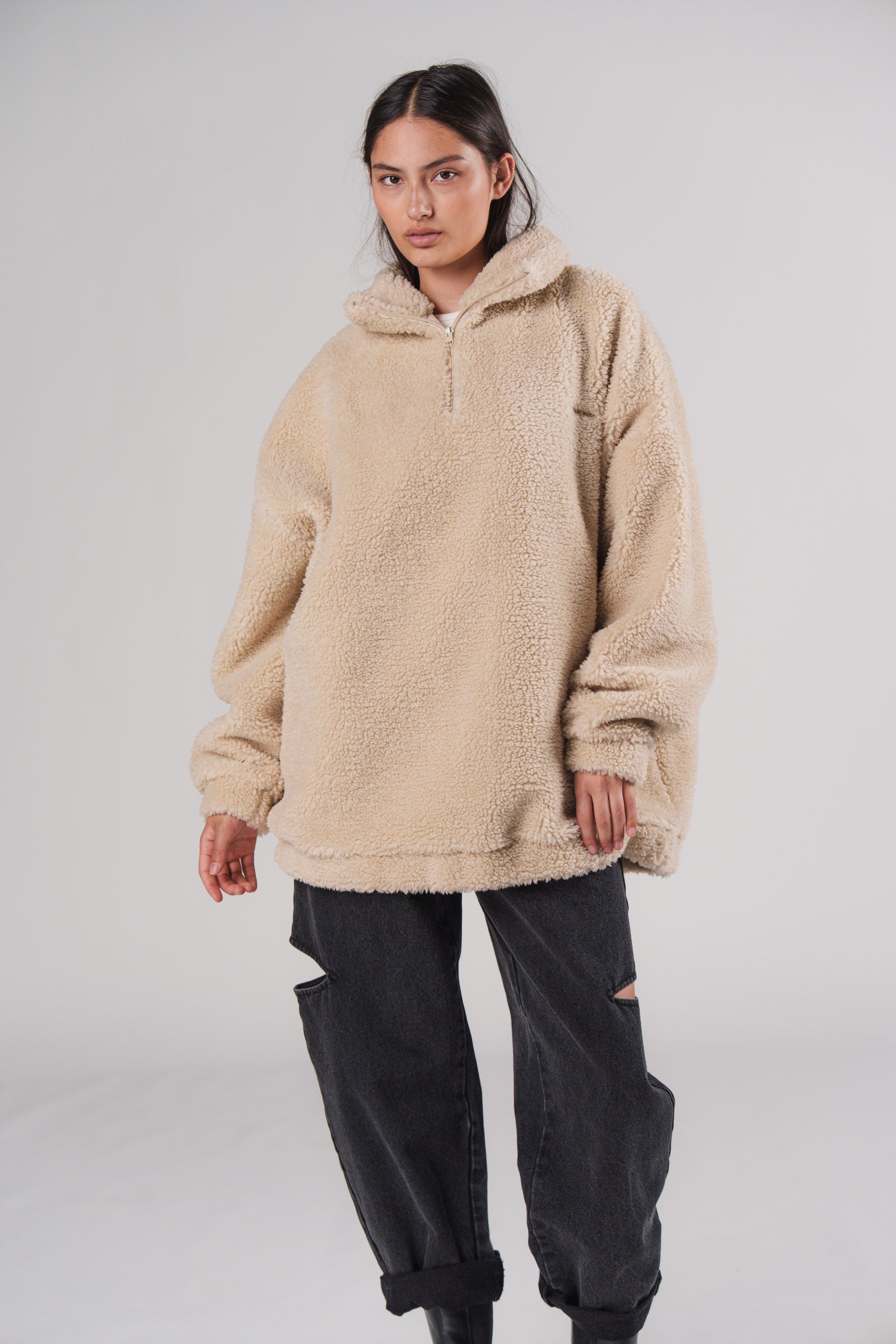 Karo Kauer Teddy Half Zip Sweater