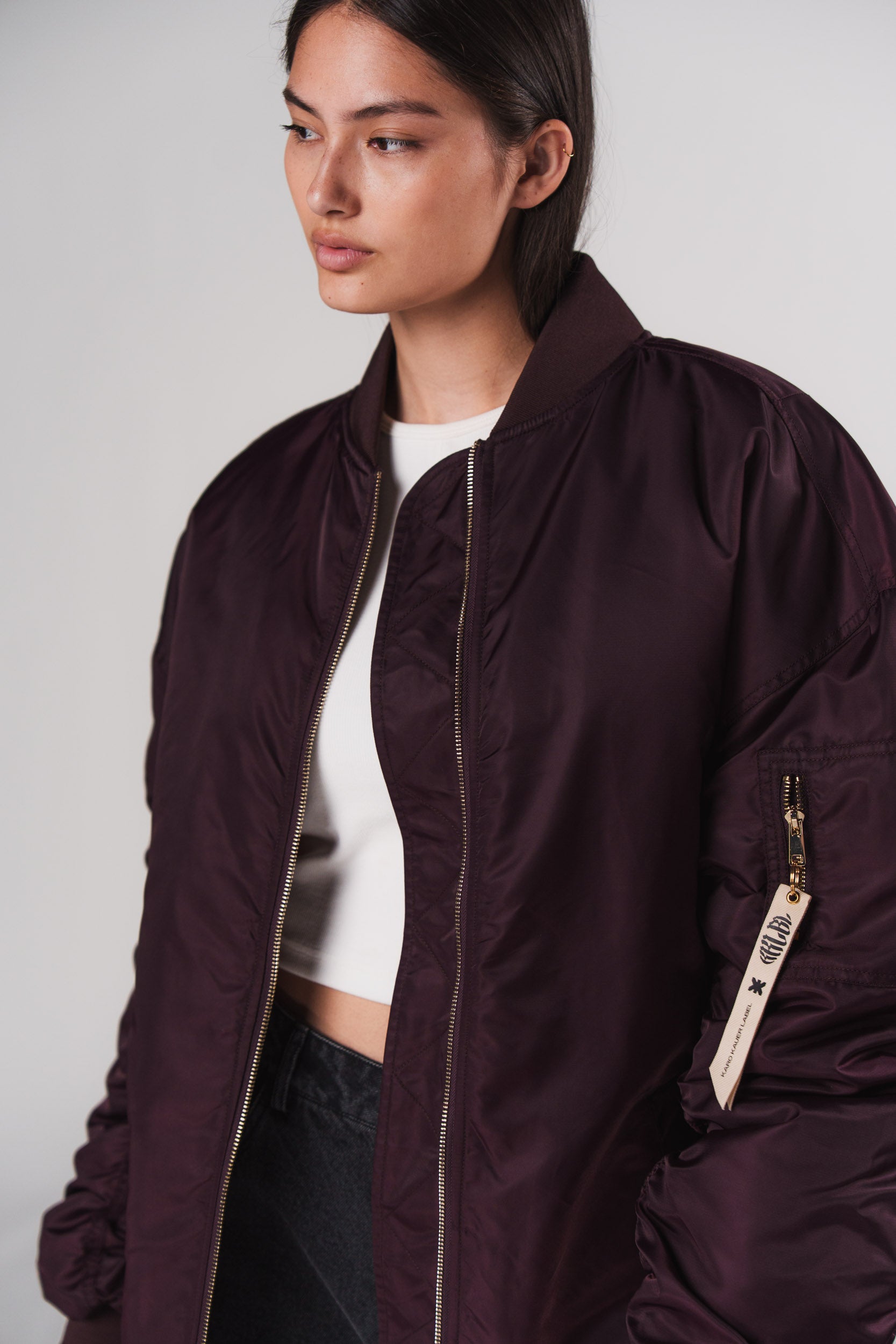 Karo Kauer Bomber Jacket Plum