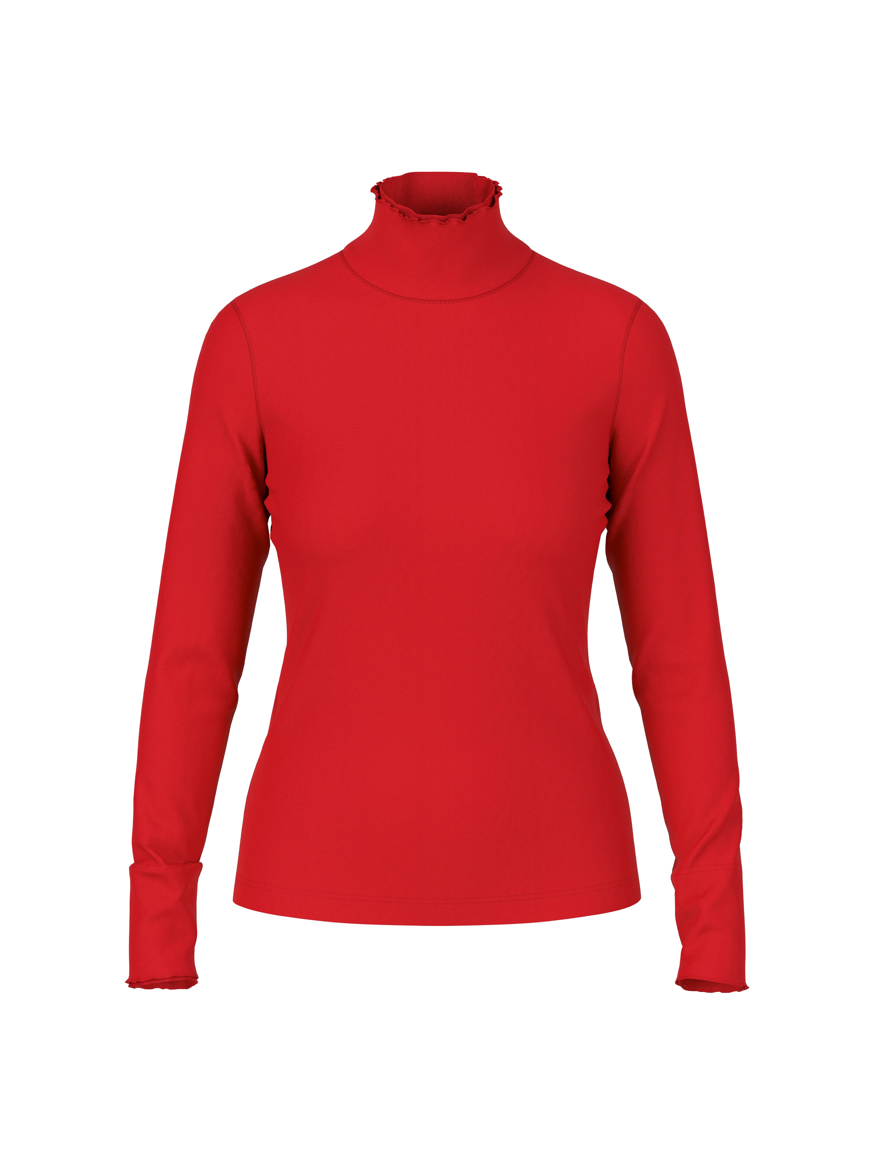 Marc Cain Unifarbenes Langarmshirt mit Rollkragen