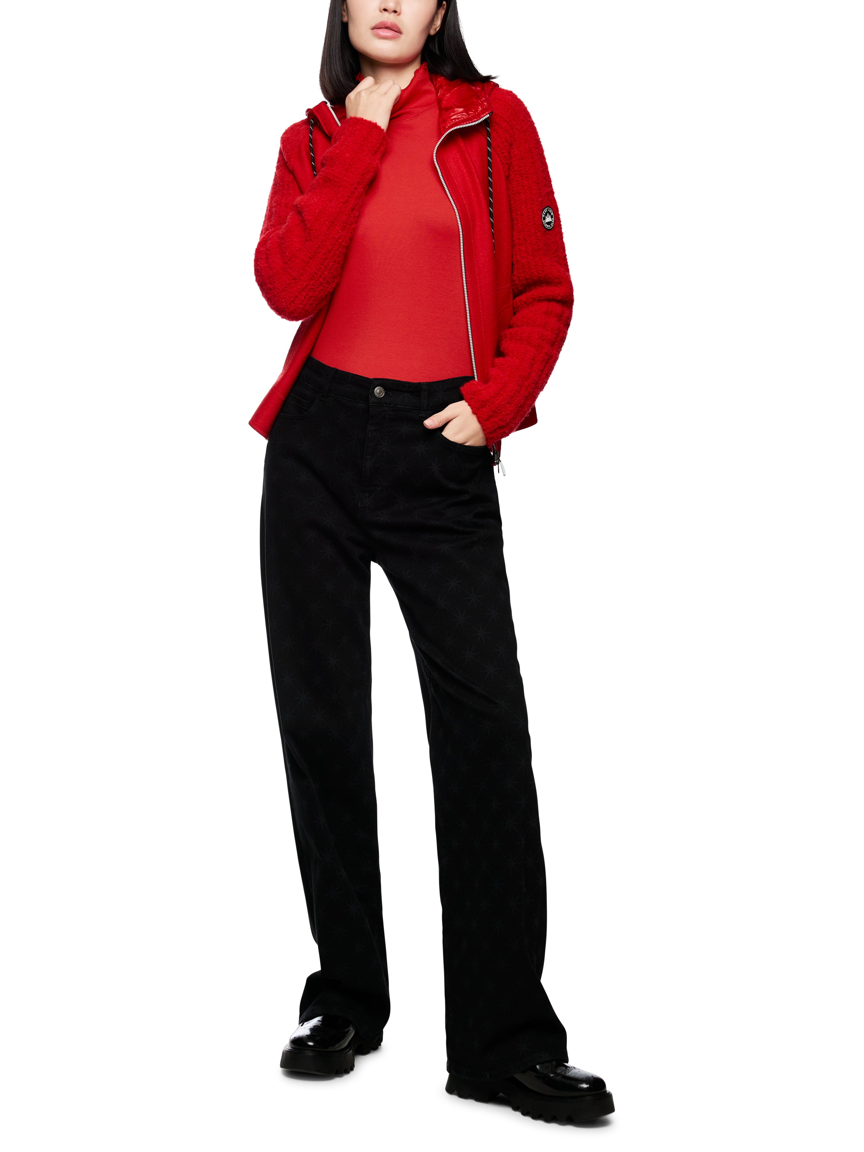 Marc Cain Unifarbenes Langarmshirt mit Rollkragen