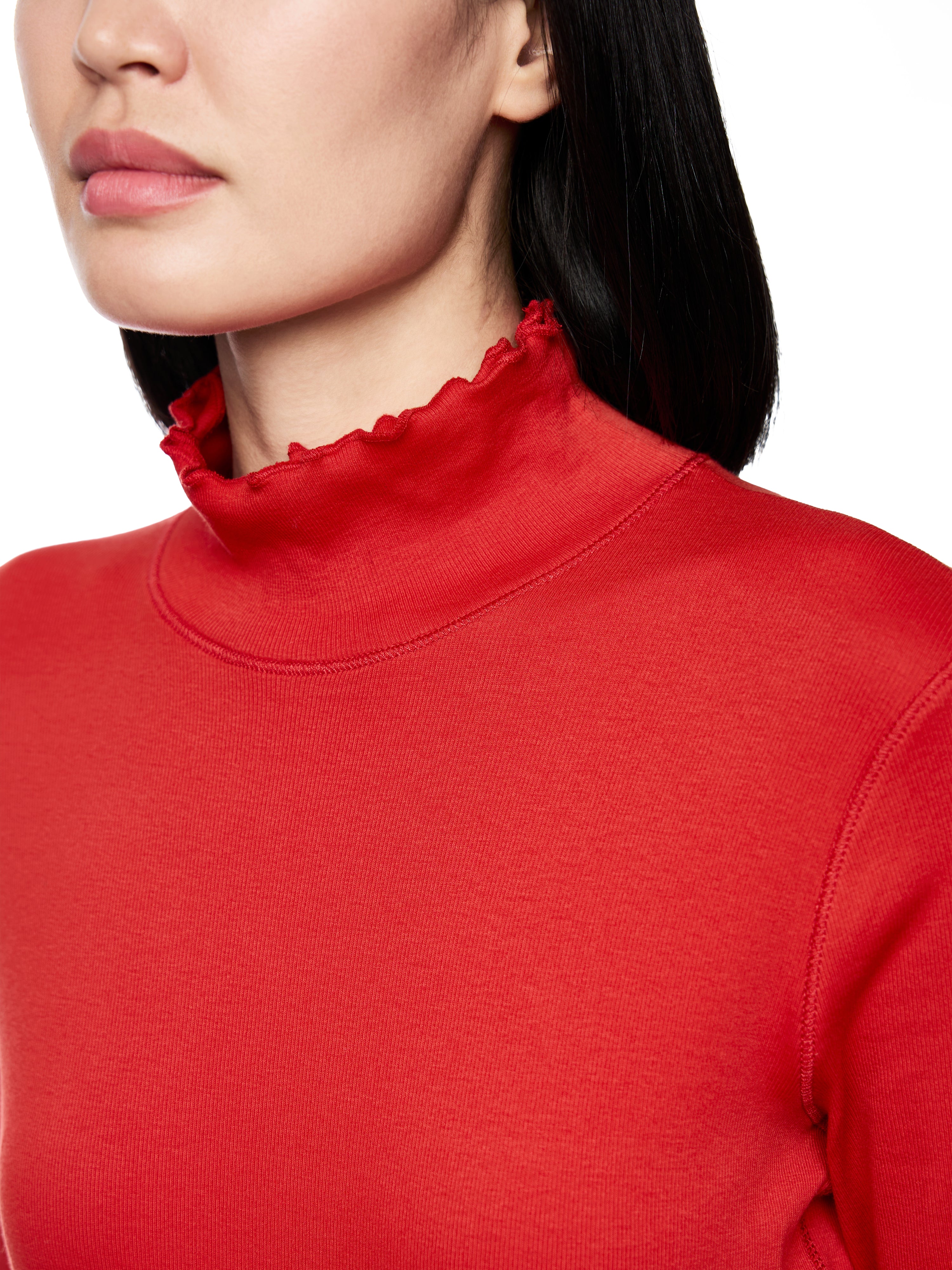 Marc Cain Unifarbenes Langarmshirt mit Rollkragen
