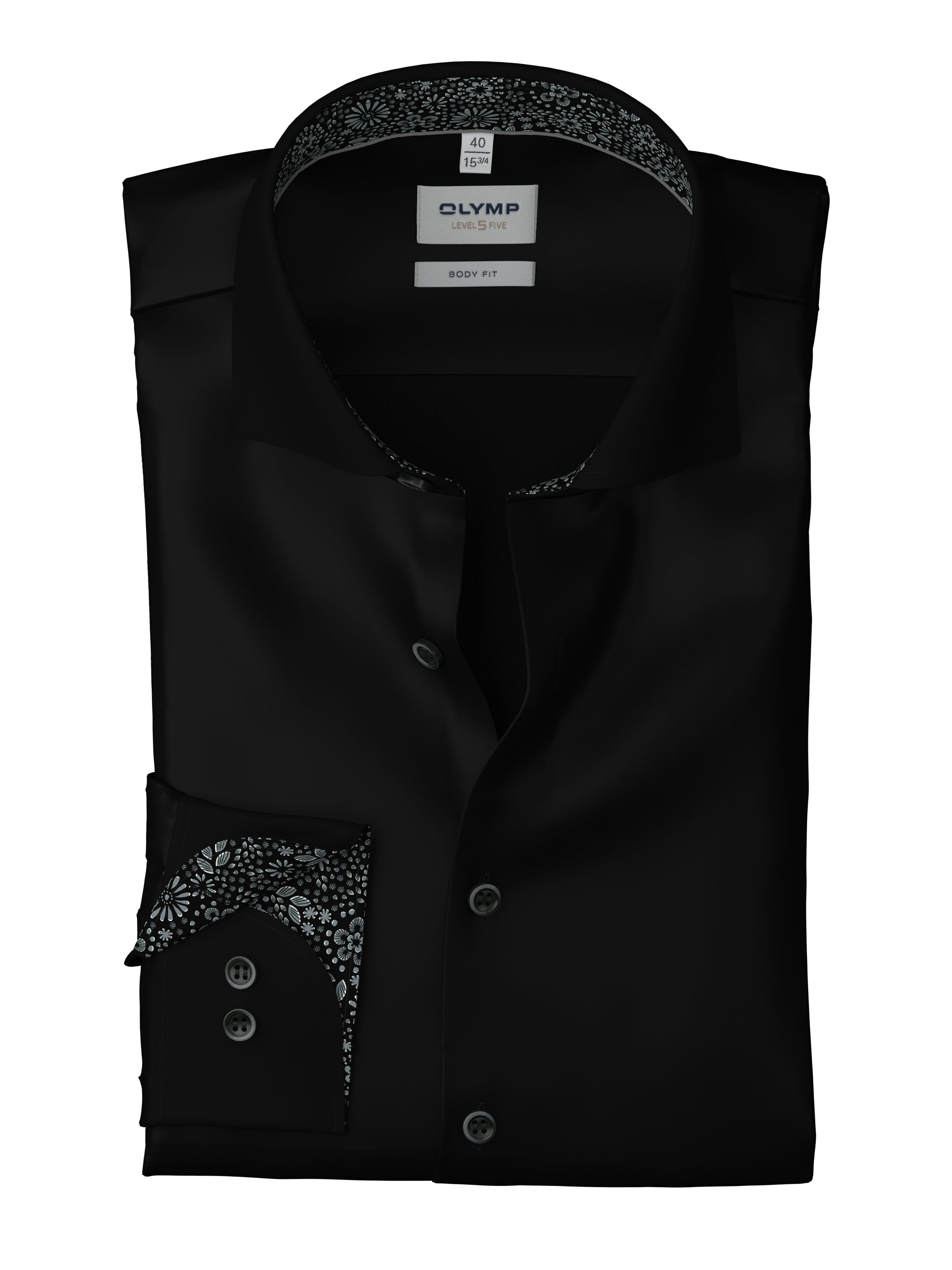 Olymp Businesshemd Level 5, Body Fit, schwarz