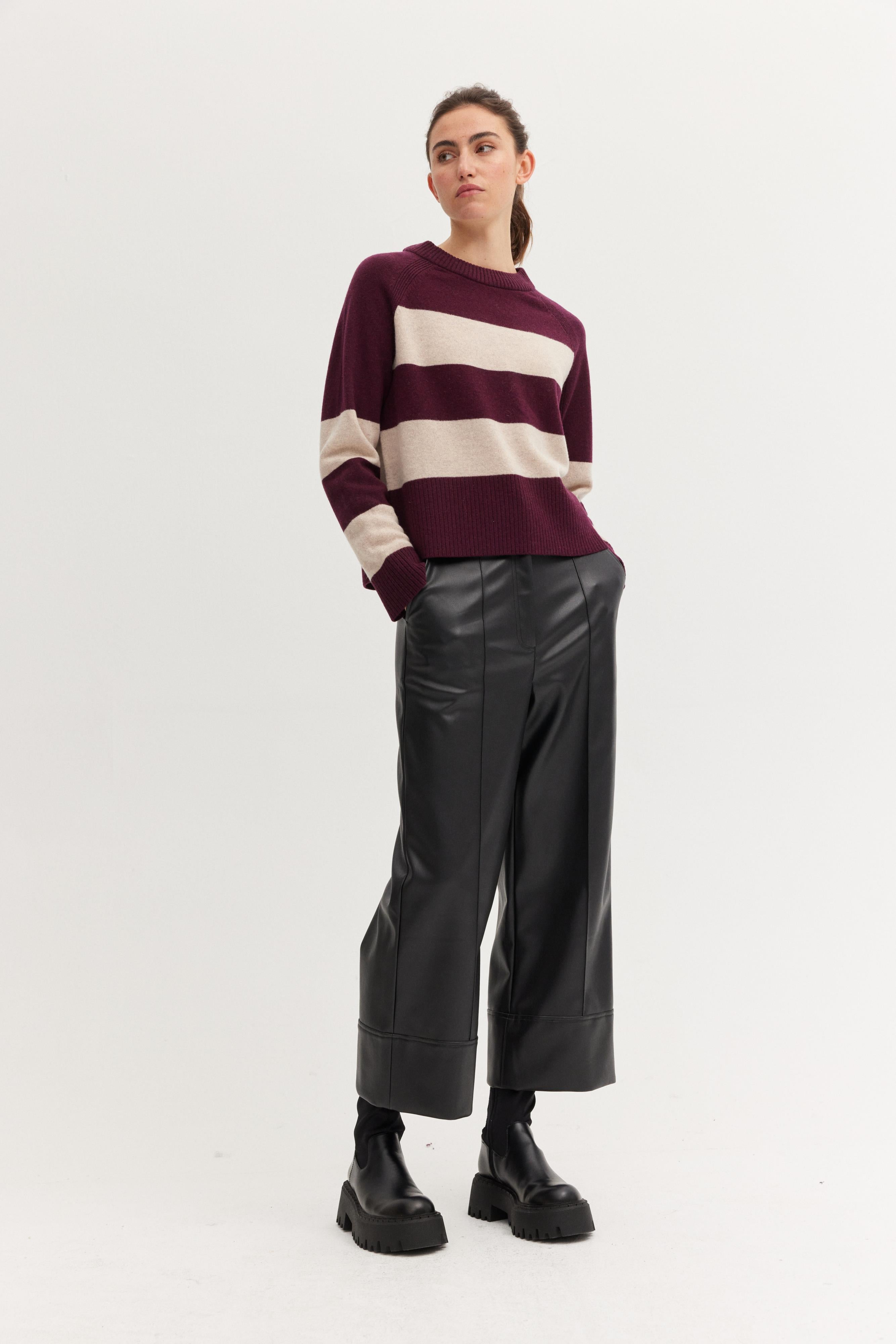 The Fashion People Chunky Merino striped Pullover