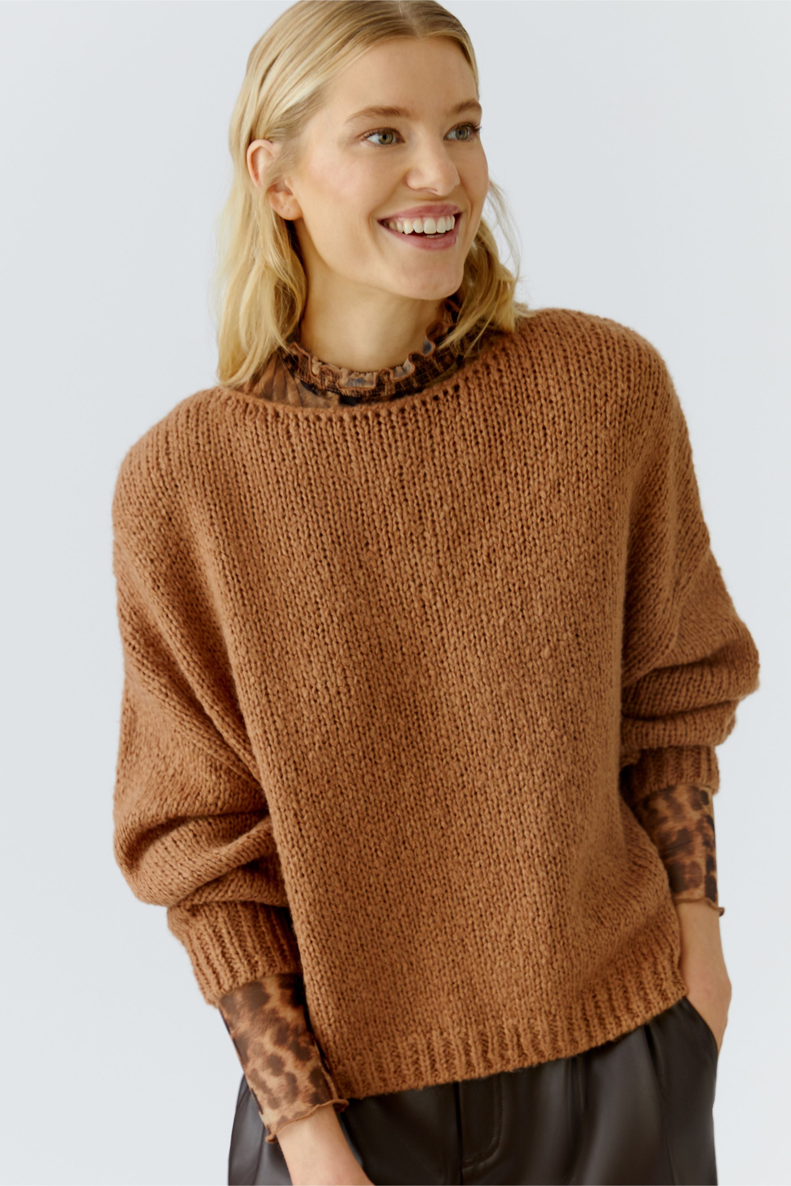 Oui Pullover U-Boot-Ausschnitt