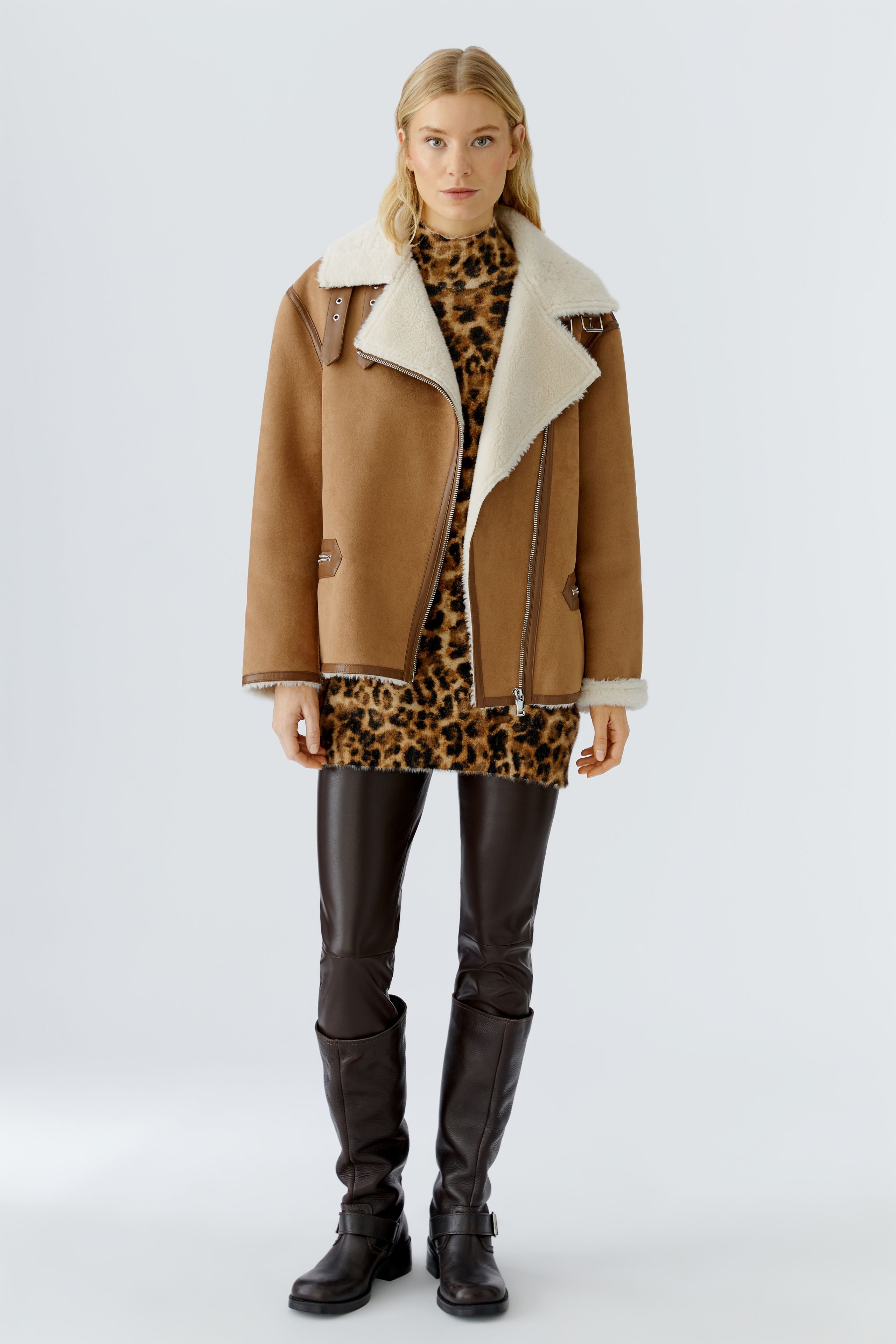 Oui Outdoorjacke in Lammfelloptik