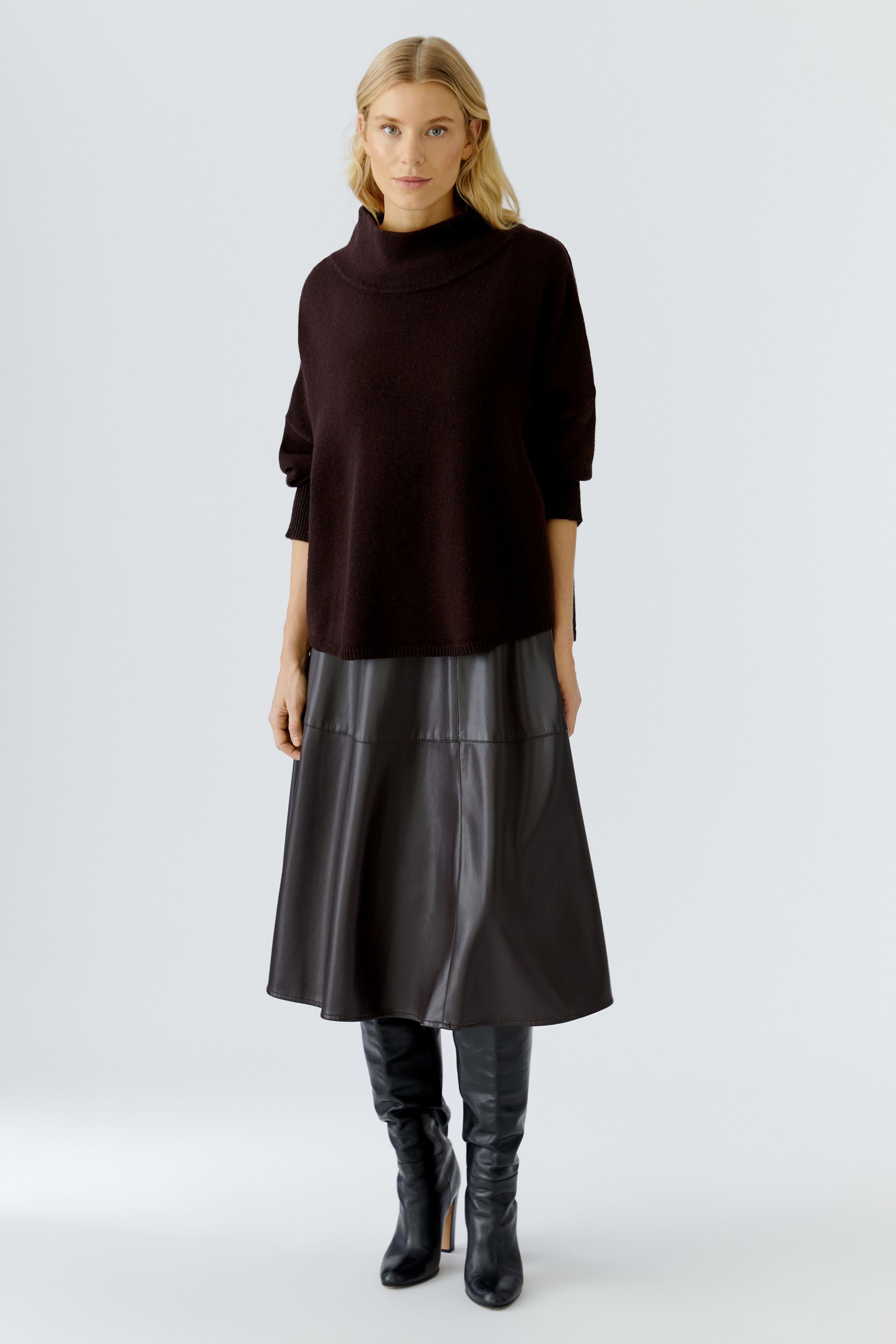 Oui Pullover im Poncho Style und tief eingesetztem Arm