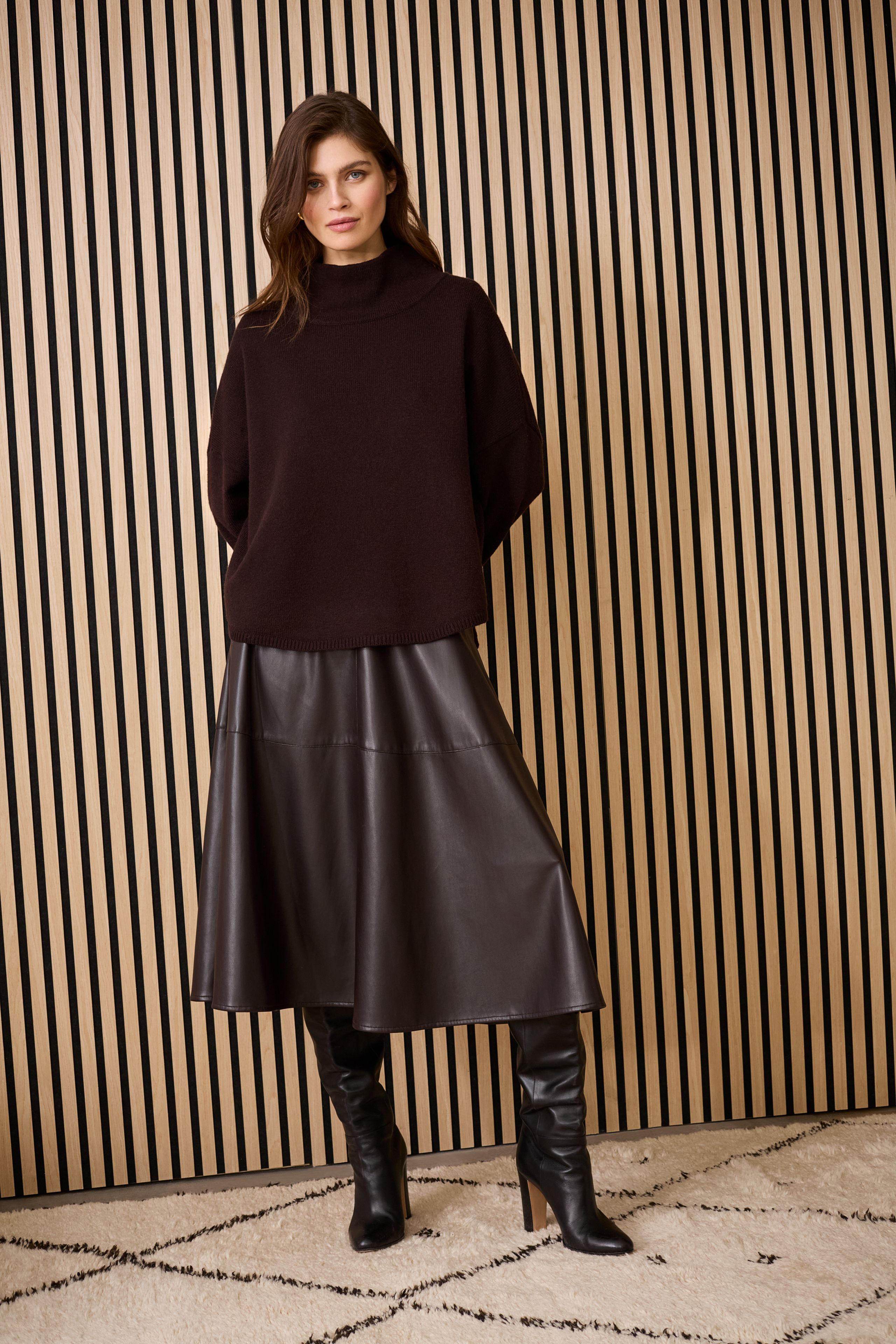 Oui Pullover im Poncho Style und tief eingesetztem Arm