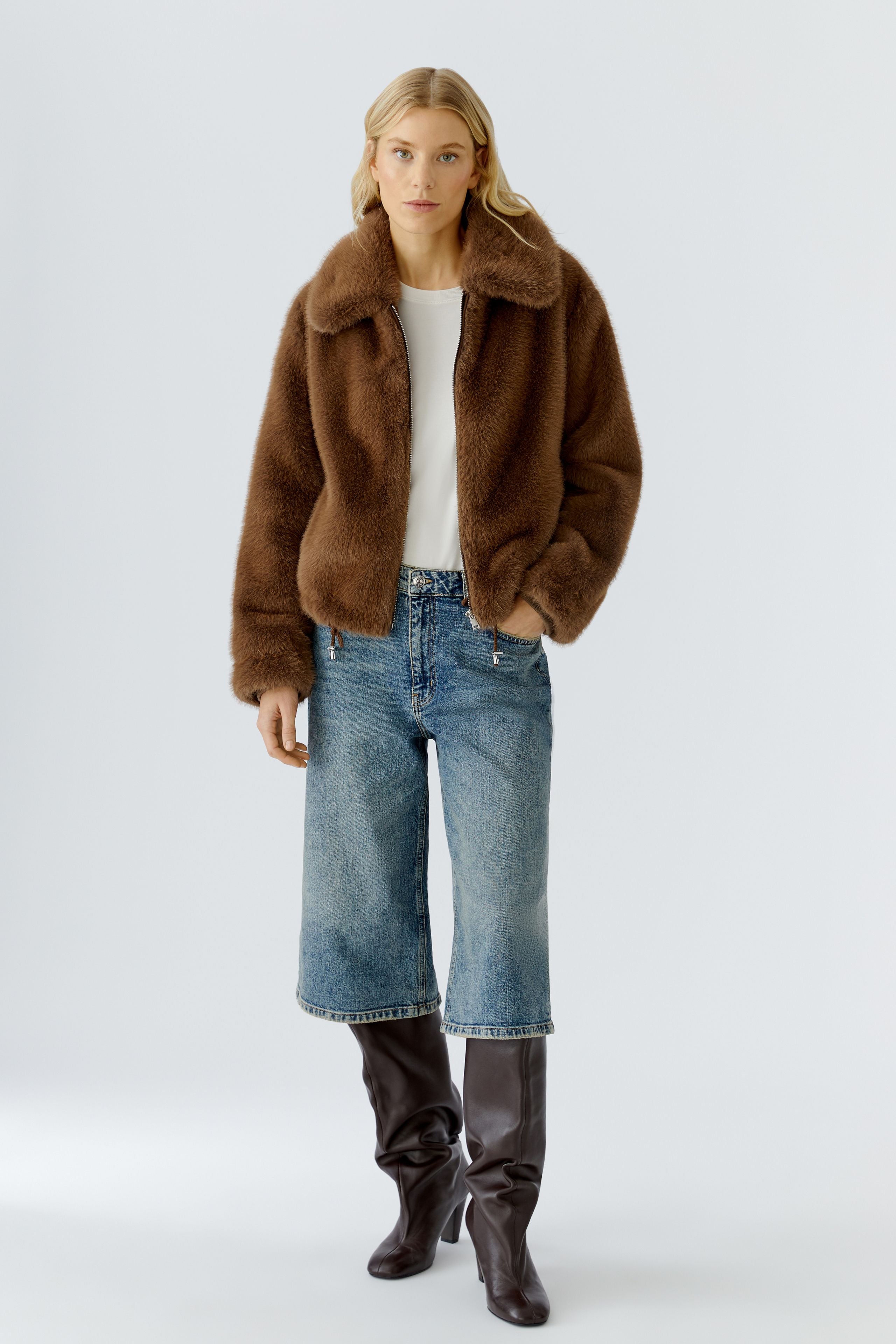 OUI Kunstfelljacke in Mink-Optik
