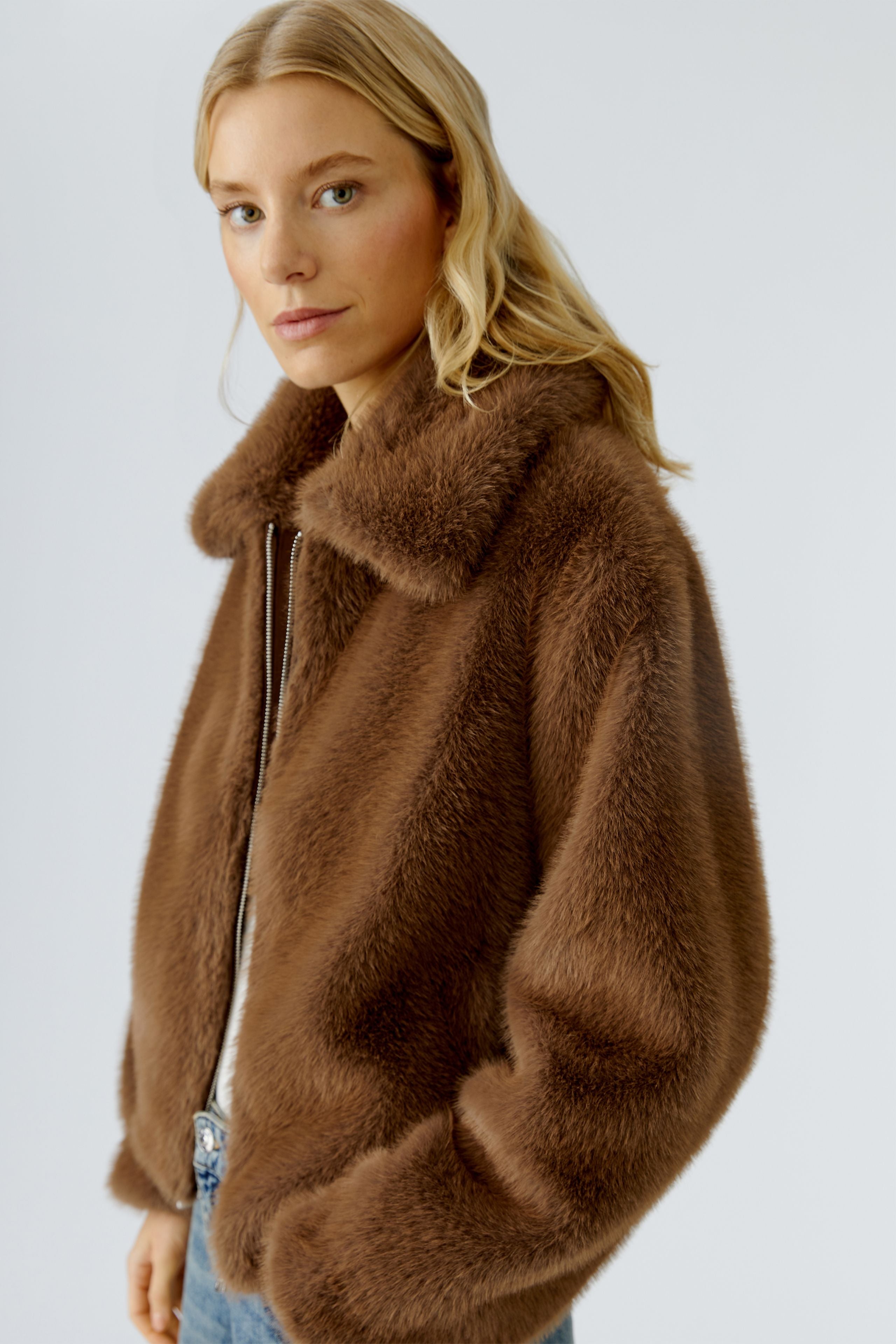 OUI Kunstfelljacke in Mink-Optik