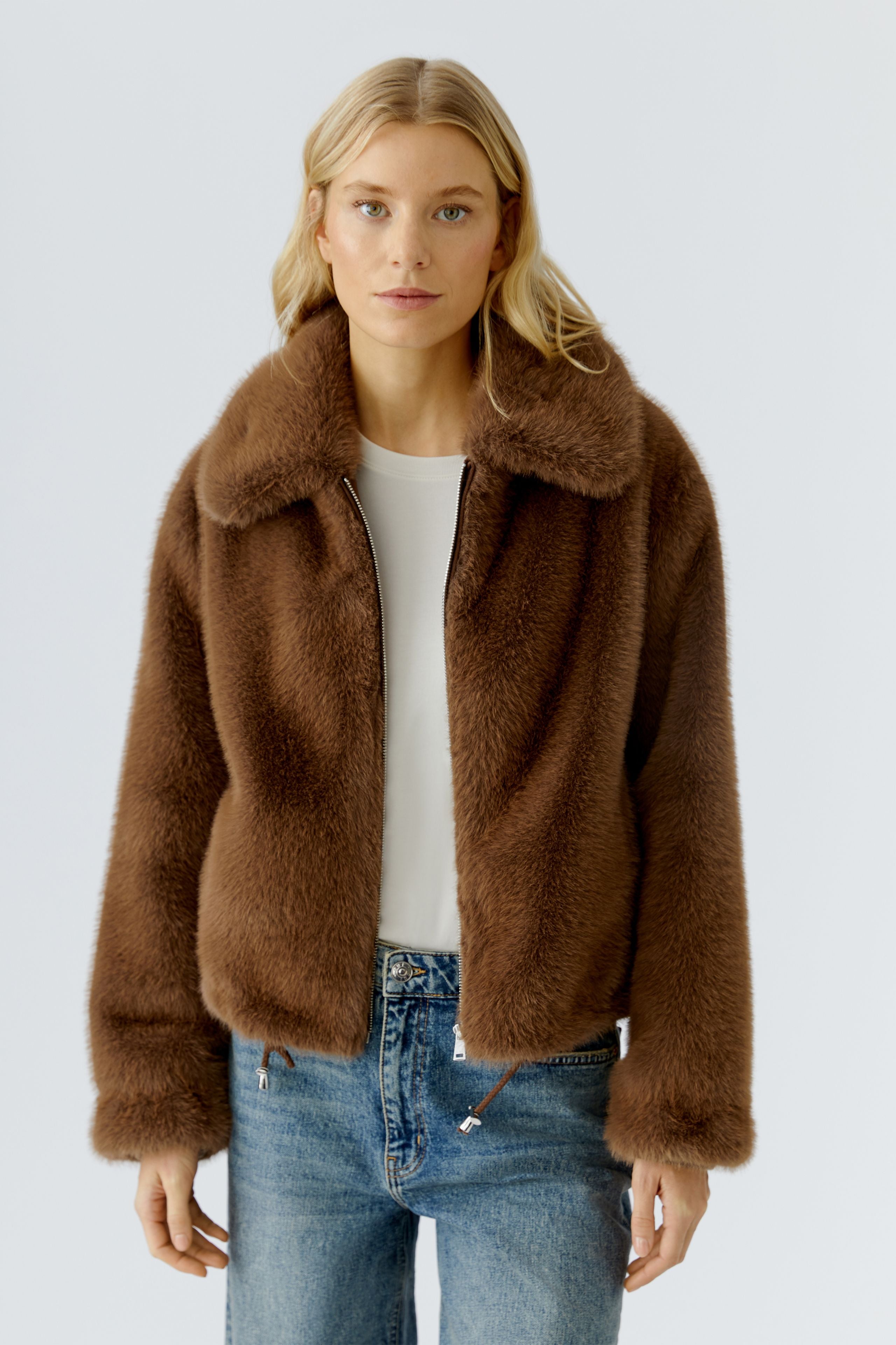 OUI Kunstfelljacke in Mink-Optik
