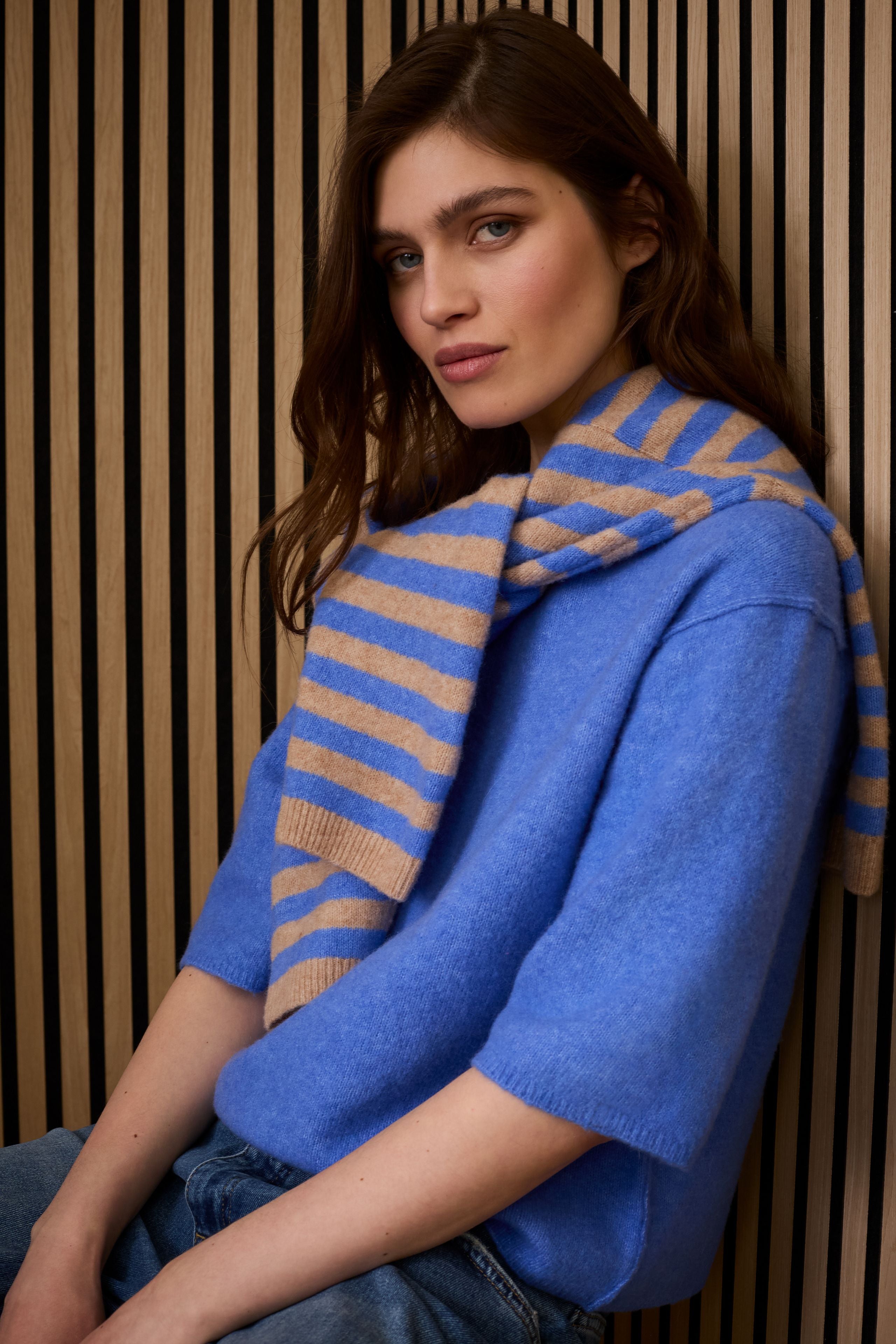 Oui oversized Streifenpullover