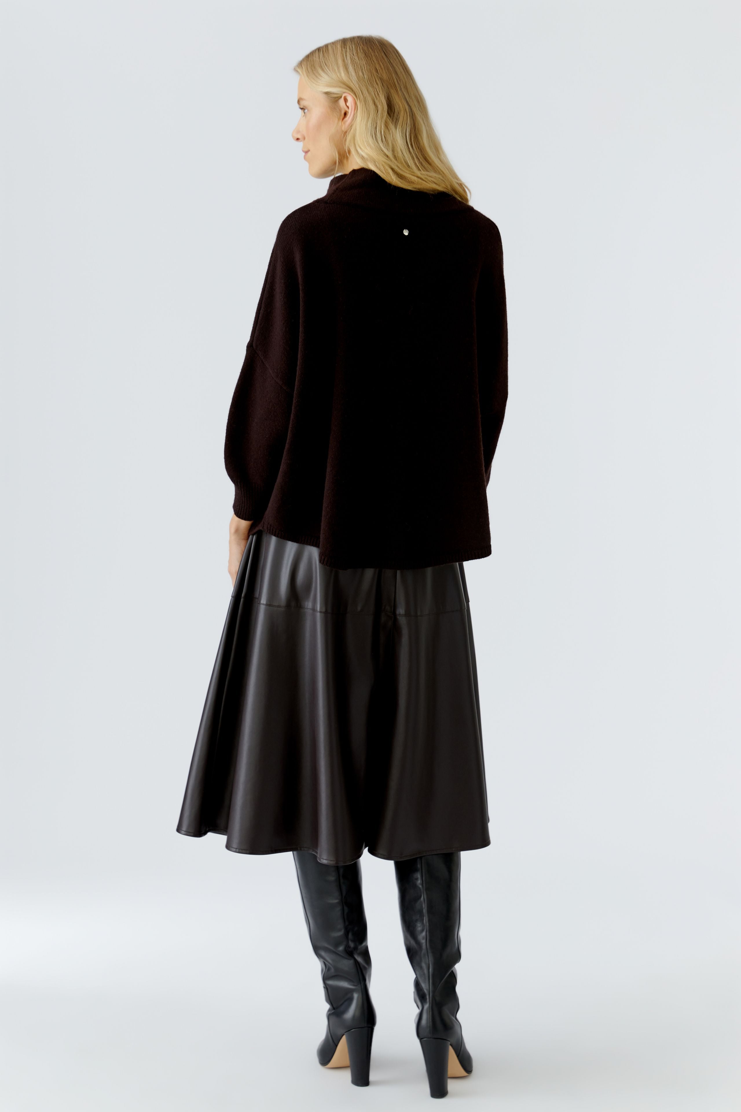 Oui Pullover im Poncho Style und tief eingesetztem Arm