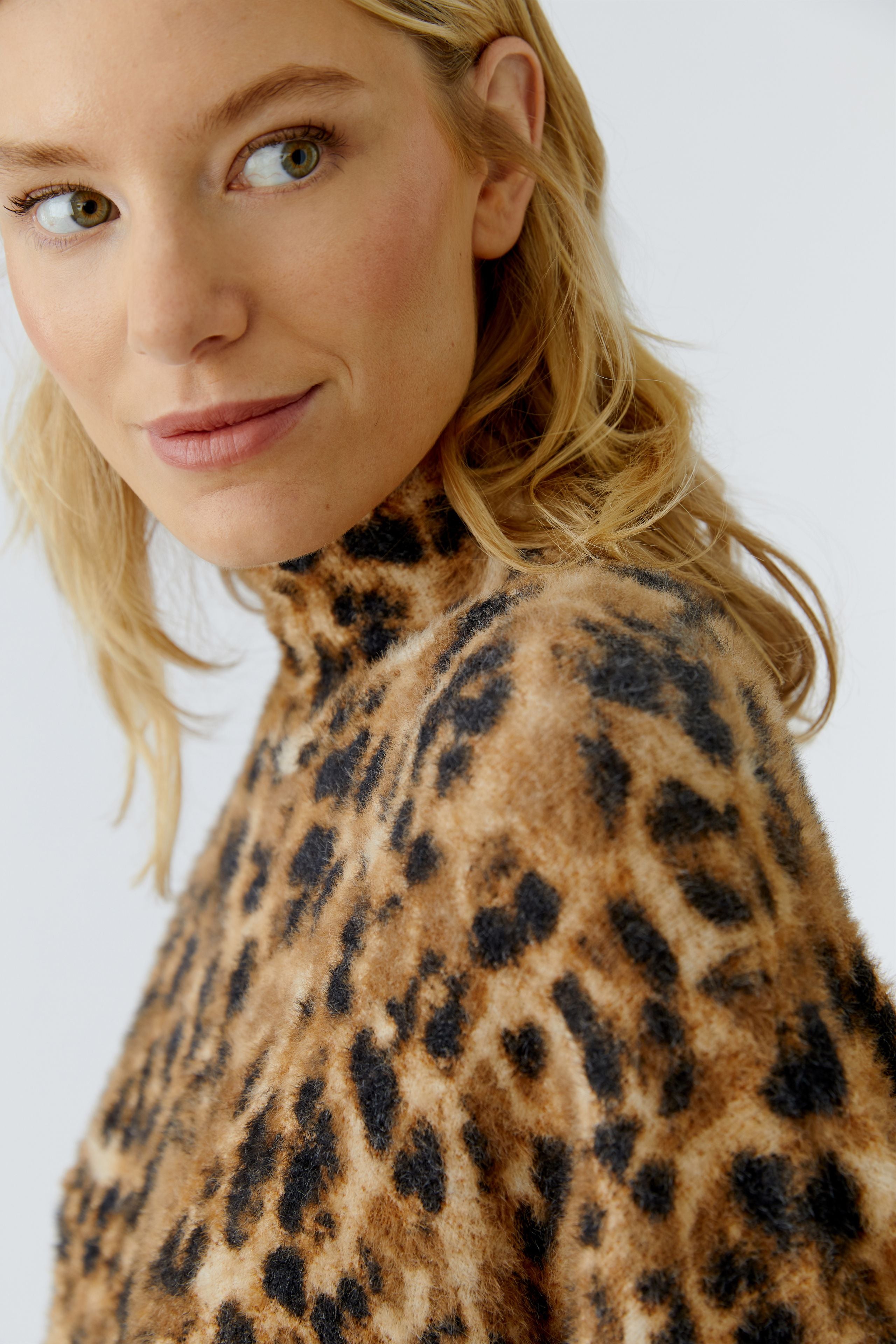 Oui Longpullover aus kuscheligem Fellchengarn