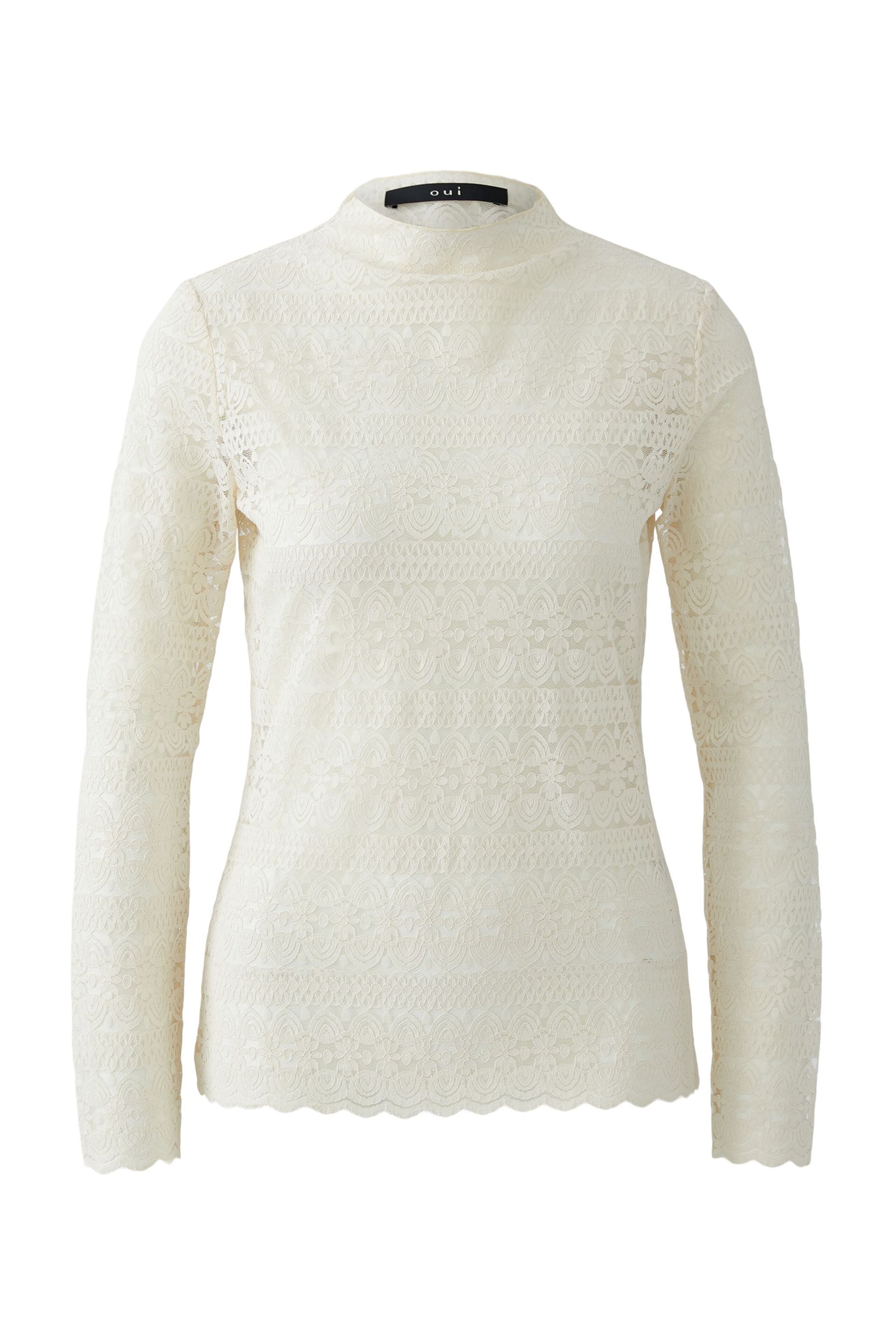 Oui Langarmshirt aus wertiger Spitze