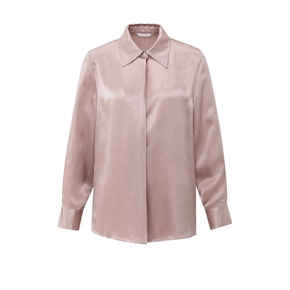 Yaya Satinbluse mit Manschetten