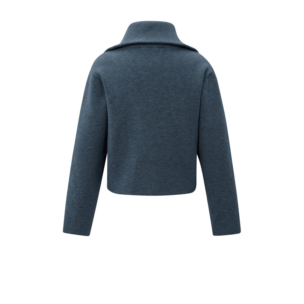 Yaya Cardigan mit Reißverschluss und hohem Kragen