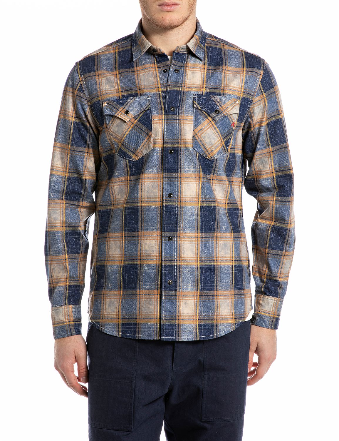 Replay BAUMWOLLHEMD MIT KAROPRINT