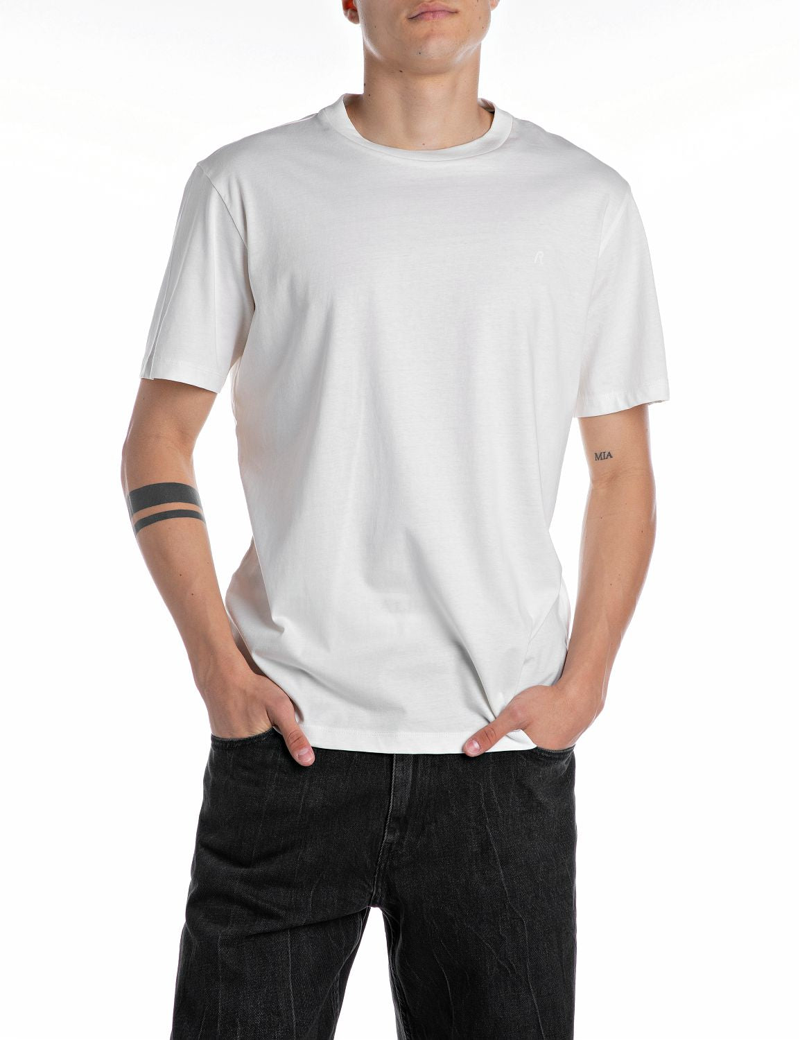 Replay Jersey-T-Shirt mit rundem Ausschnitt M3097