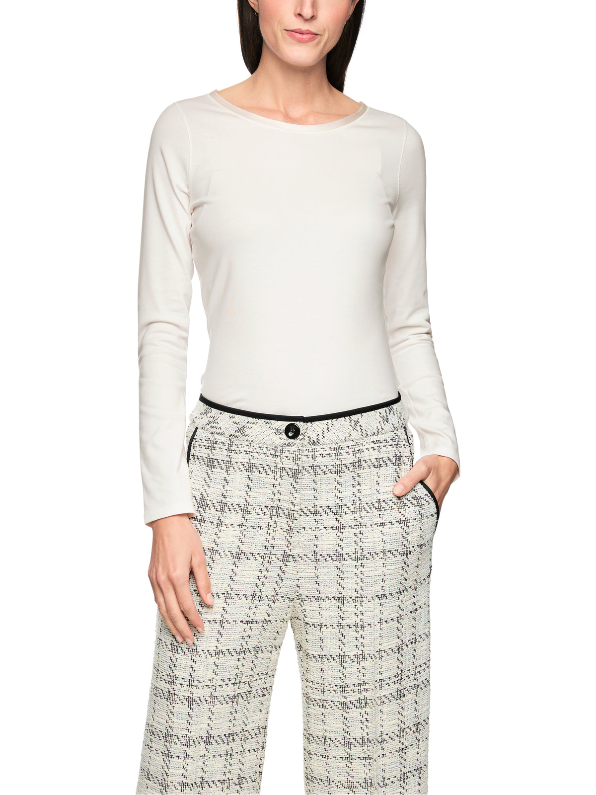 Marc Cain Longsleeve mit Seidenblende