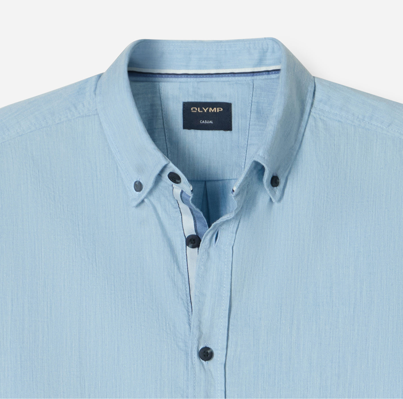 OLYMP Casual – Mélange-Hemd mit Button-down & Struktur