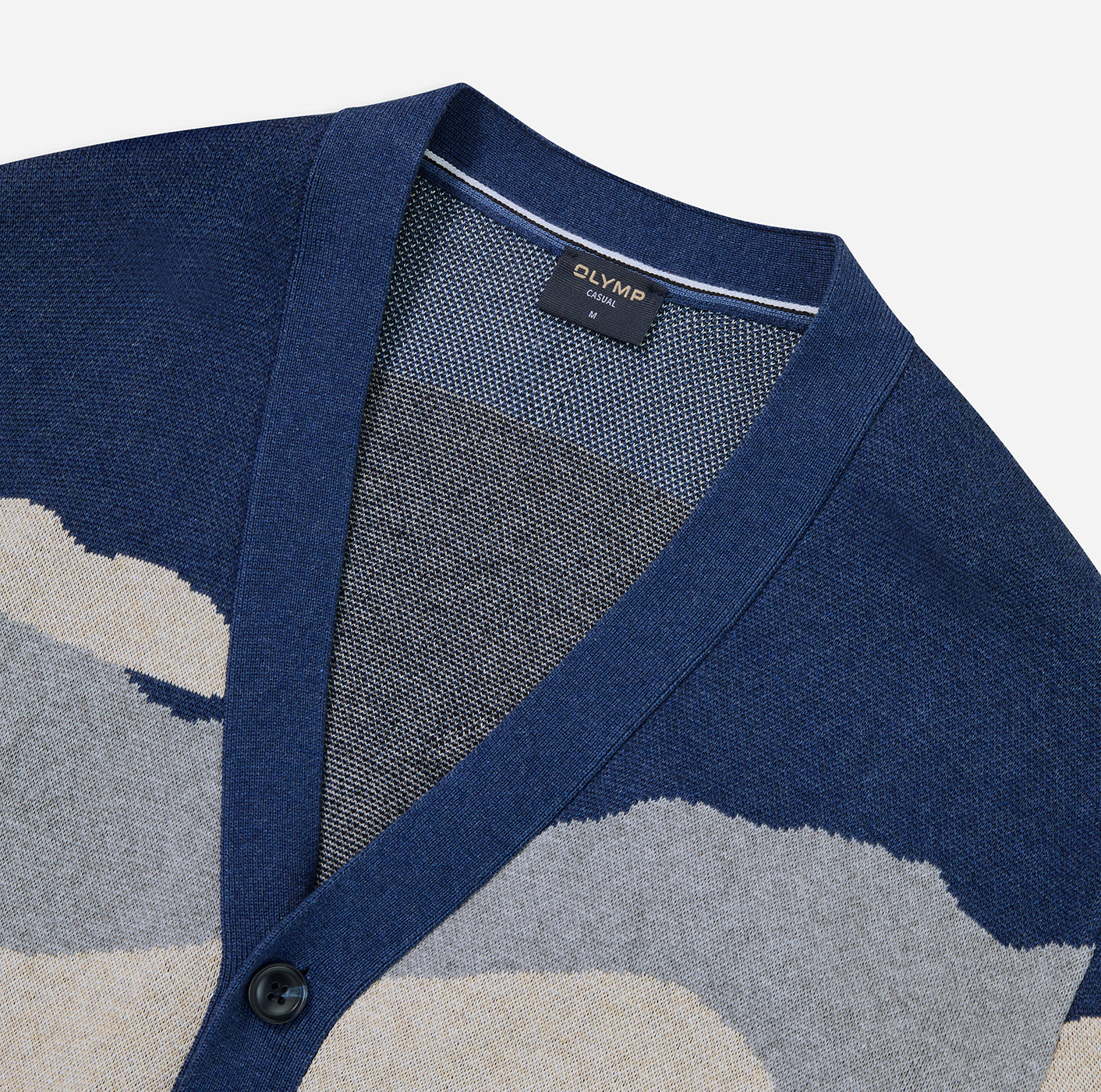 OLYMP Casual Strickjacke mit Jacquard-Muster