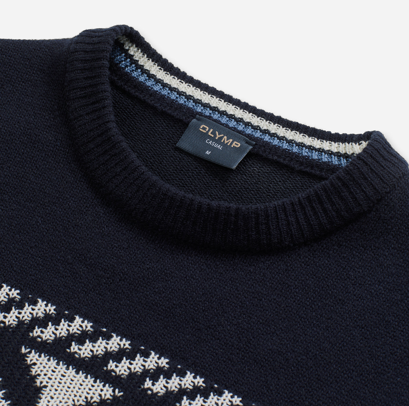 OLYMP Casual Strick Pullover mit Baum- und Schurwolle