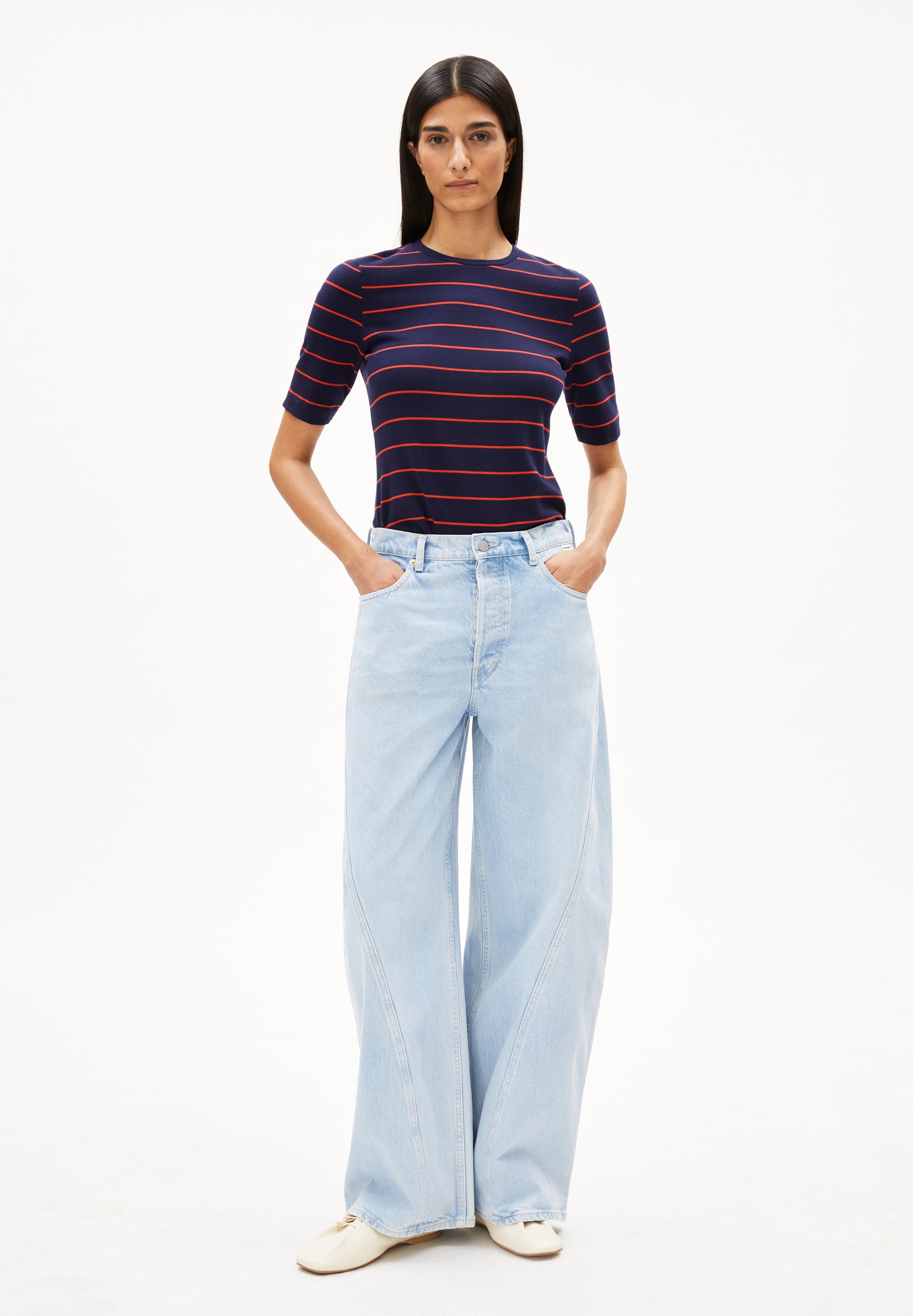 Armedangels T-Shirt JAANISARA FINE STRIPE aus Bio-Baumwoll Mix