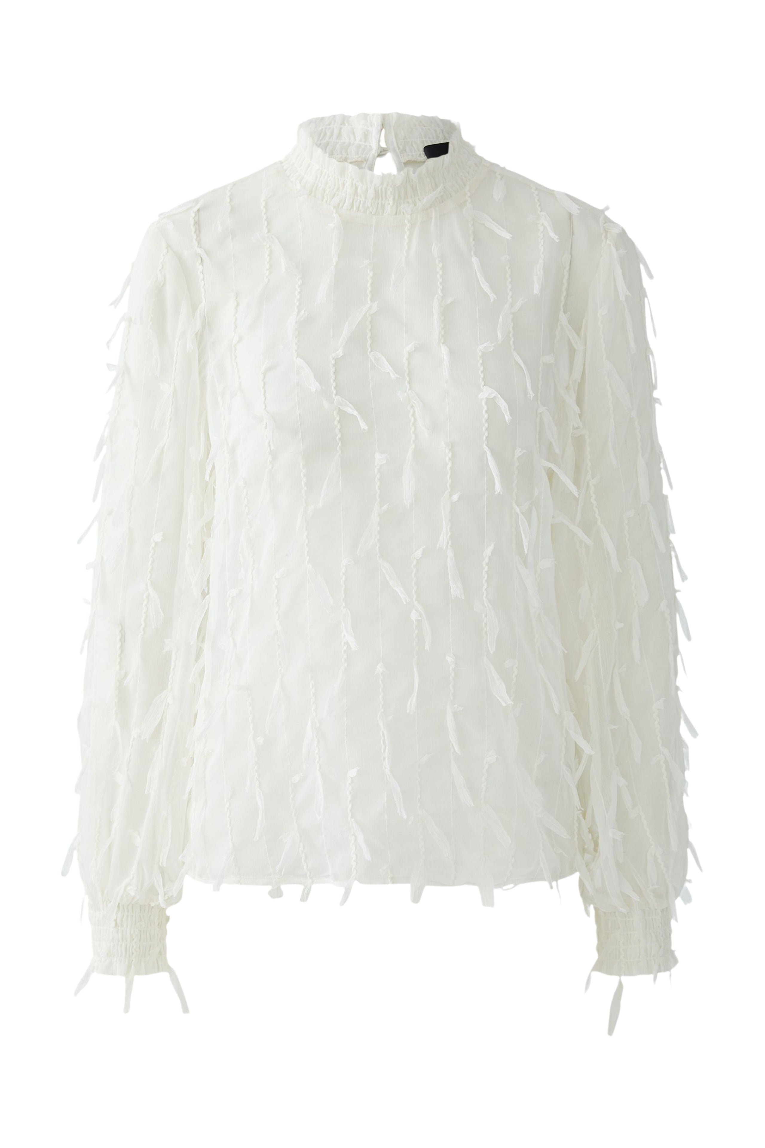 OUI Bluse mit bewegter Oberfläche in Fransenoptik