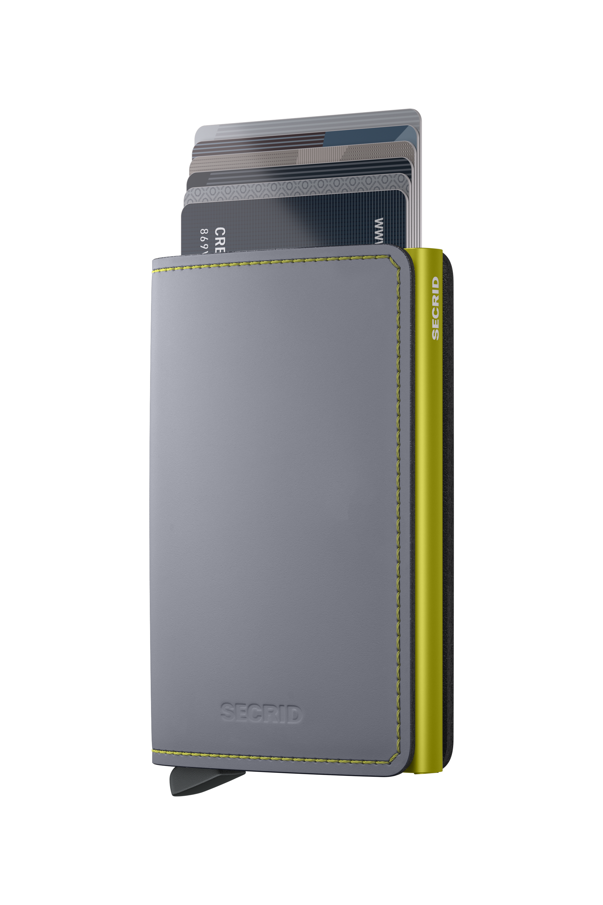 Slimwallet Matte Grey & Lime