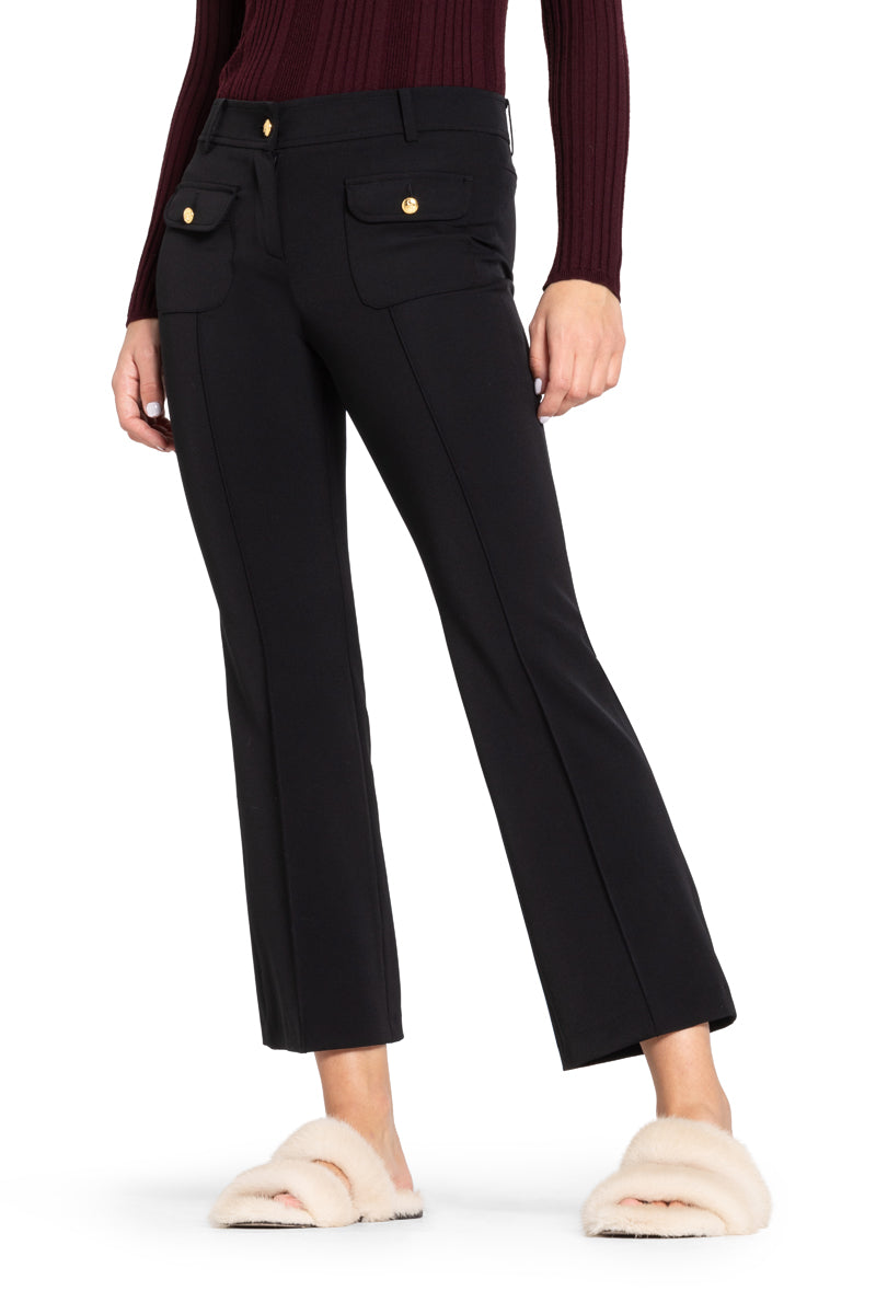 CAMBIO Hose Flared-Fit Cropped Farah patched pocket