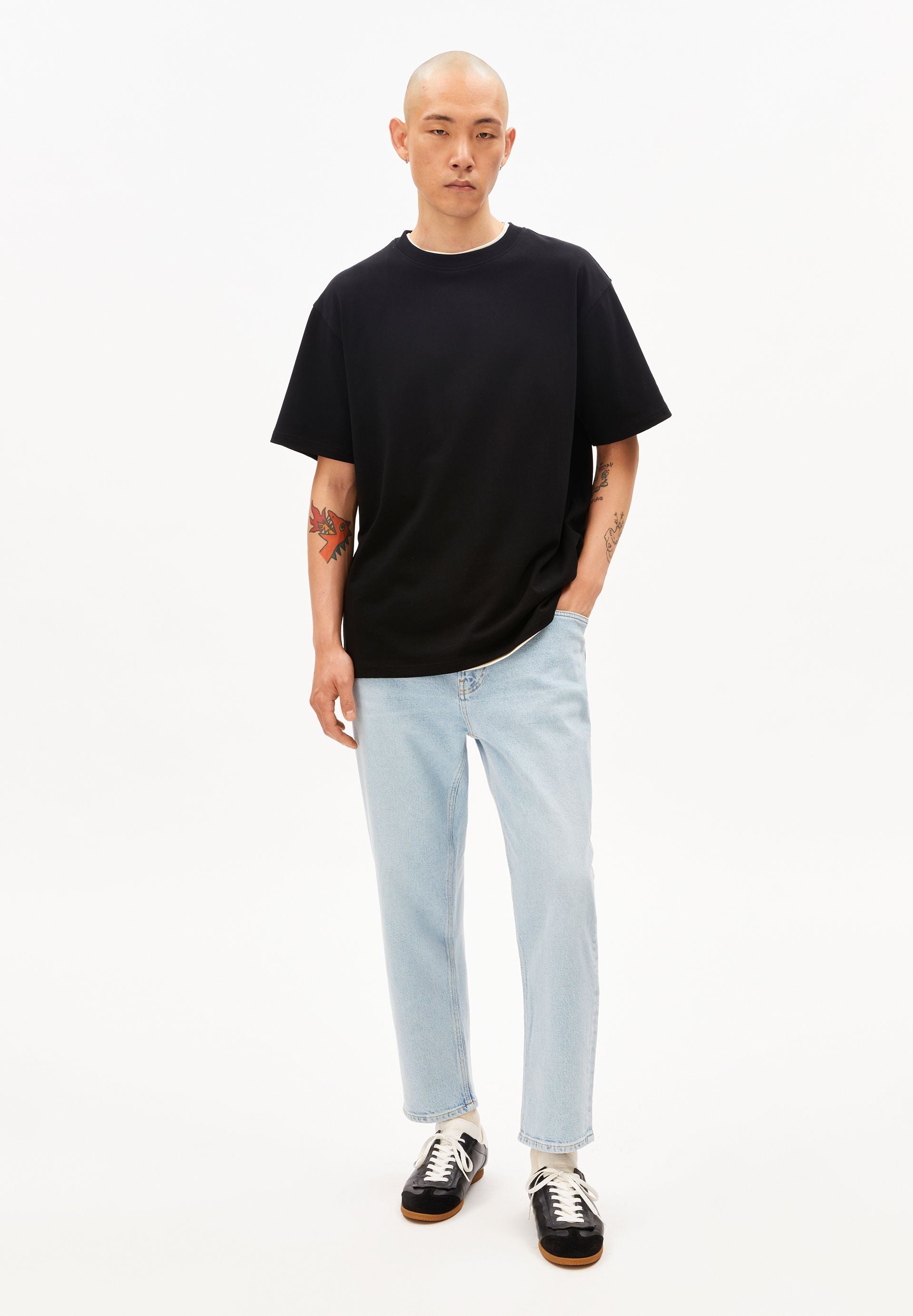 armedangels T-SHIRT MAARKOS HEAVY WEIGHT aus Baumwoll-Mix