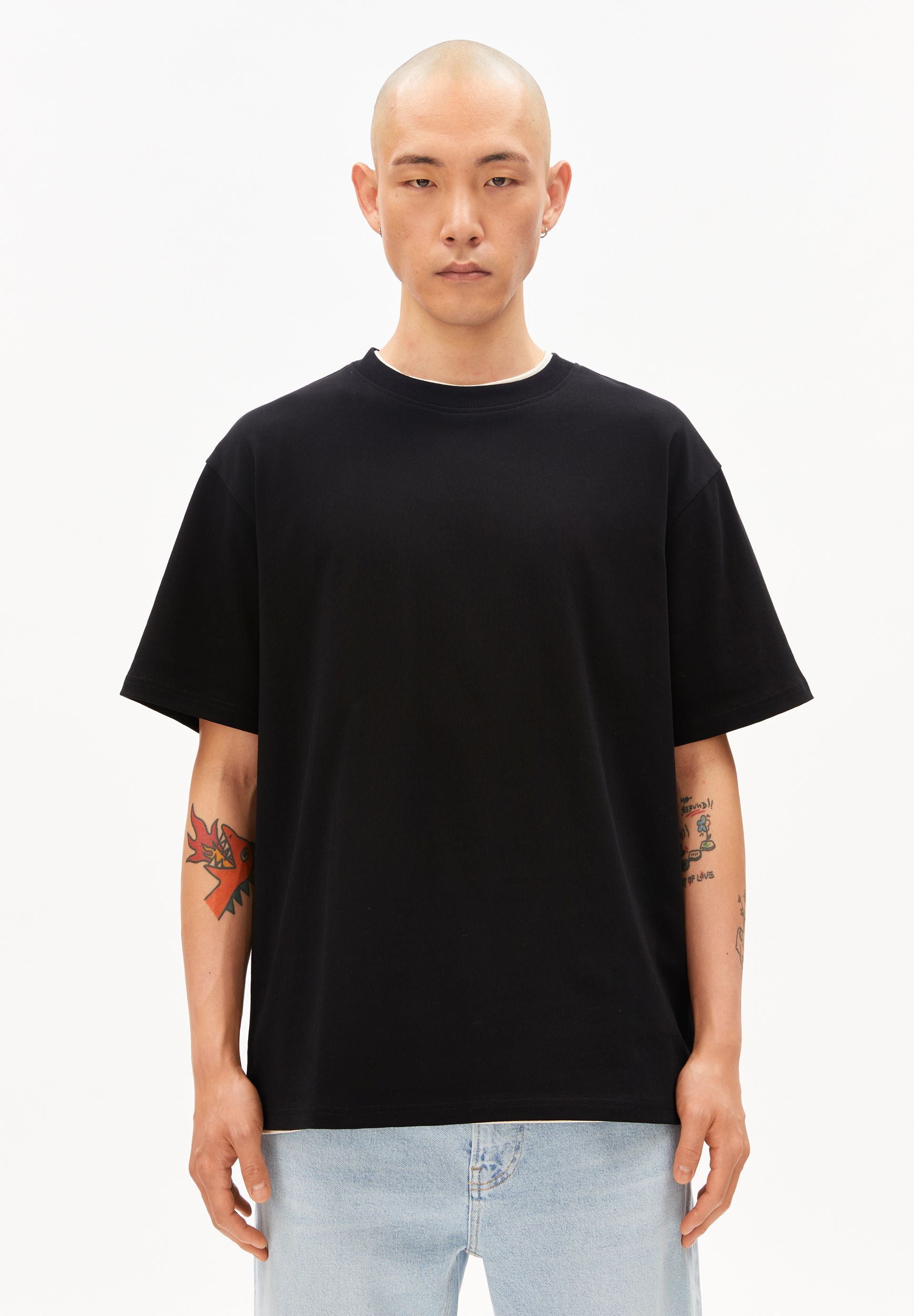armedangels T-SHIRT MAARKOS HEAVY WEIGHT aus Baumwoll-Mix