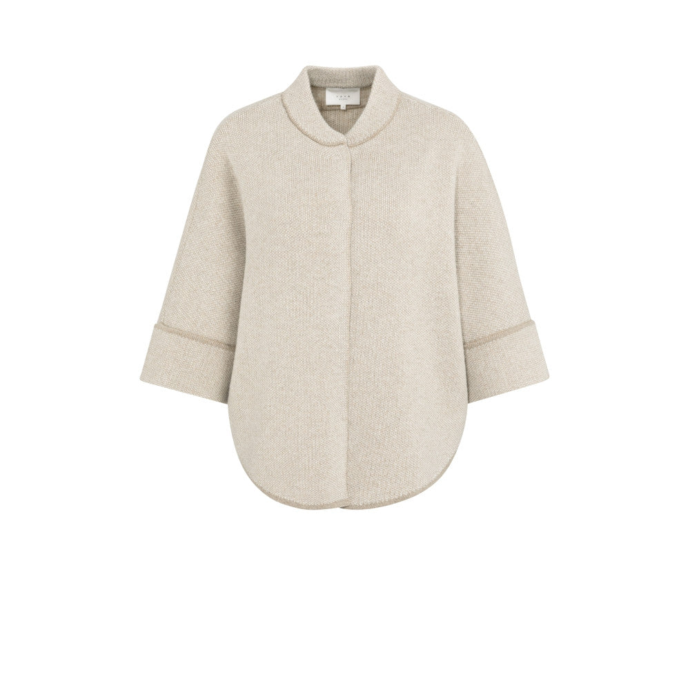 Yaya Poncho-Cardigan aus dickem Strick mit gerundetem Saum