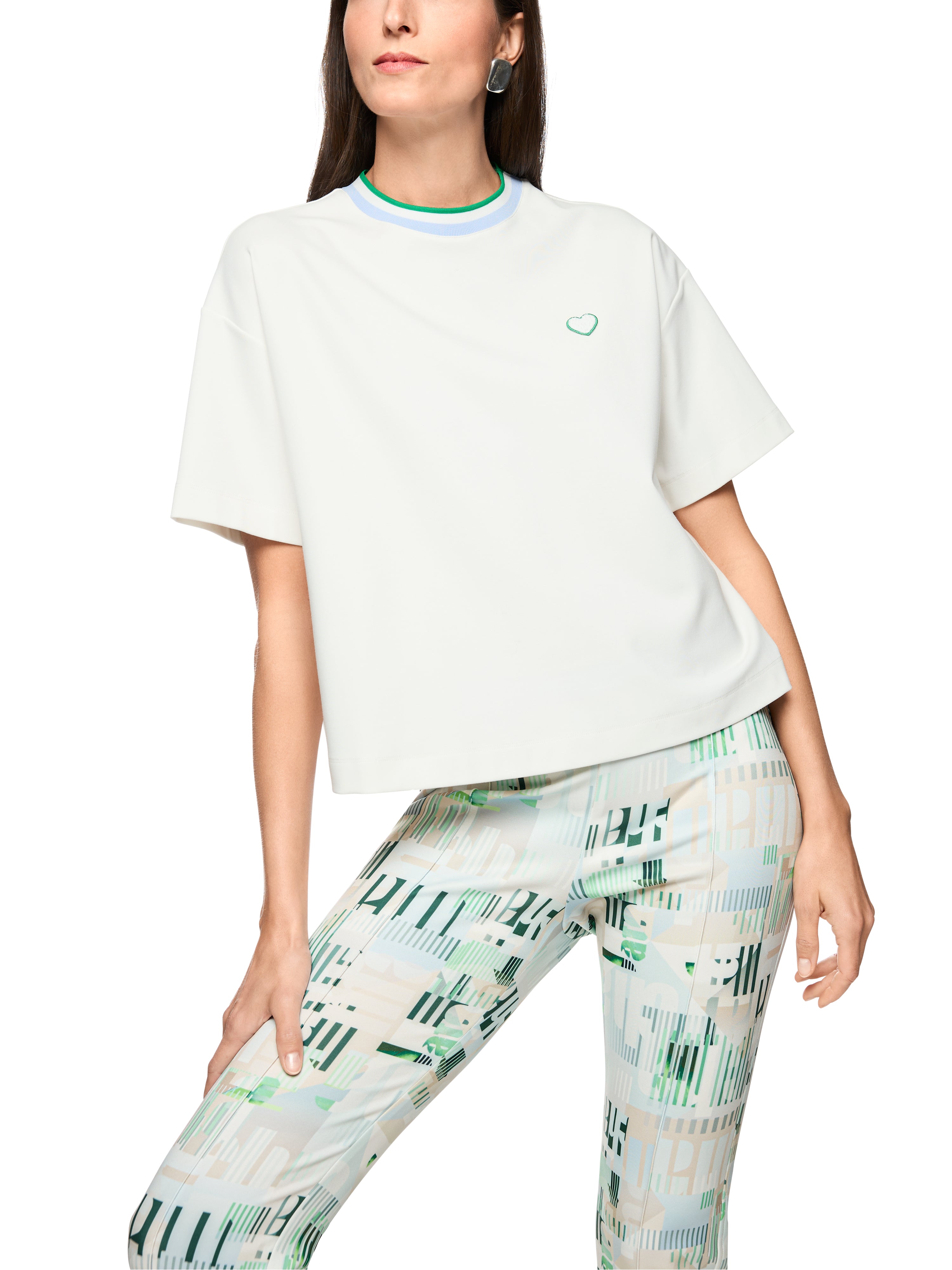 Marc Cain Shirt mit Herz und Ringeldetail