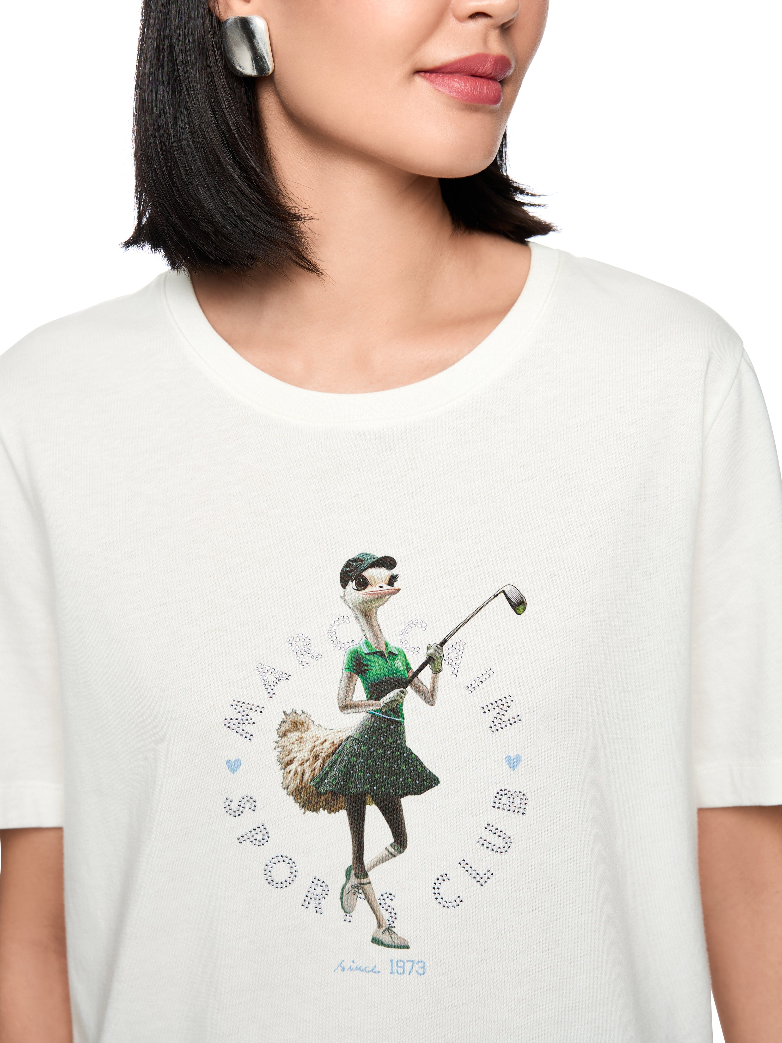 Marc Cain Shirt mit Vogelstrauß "Rethink Together"