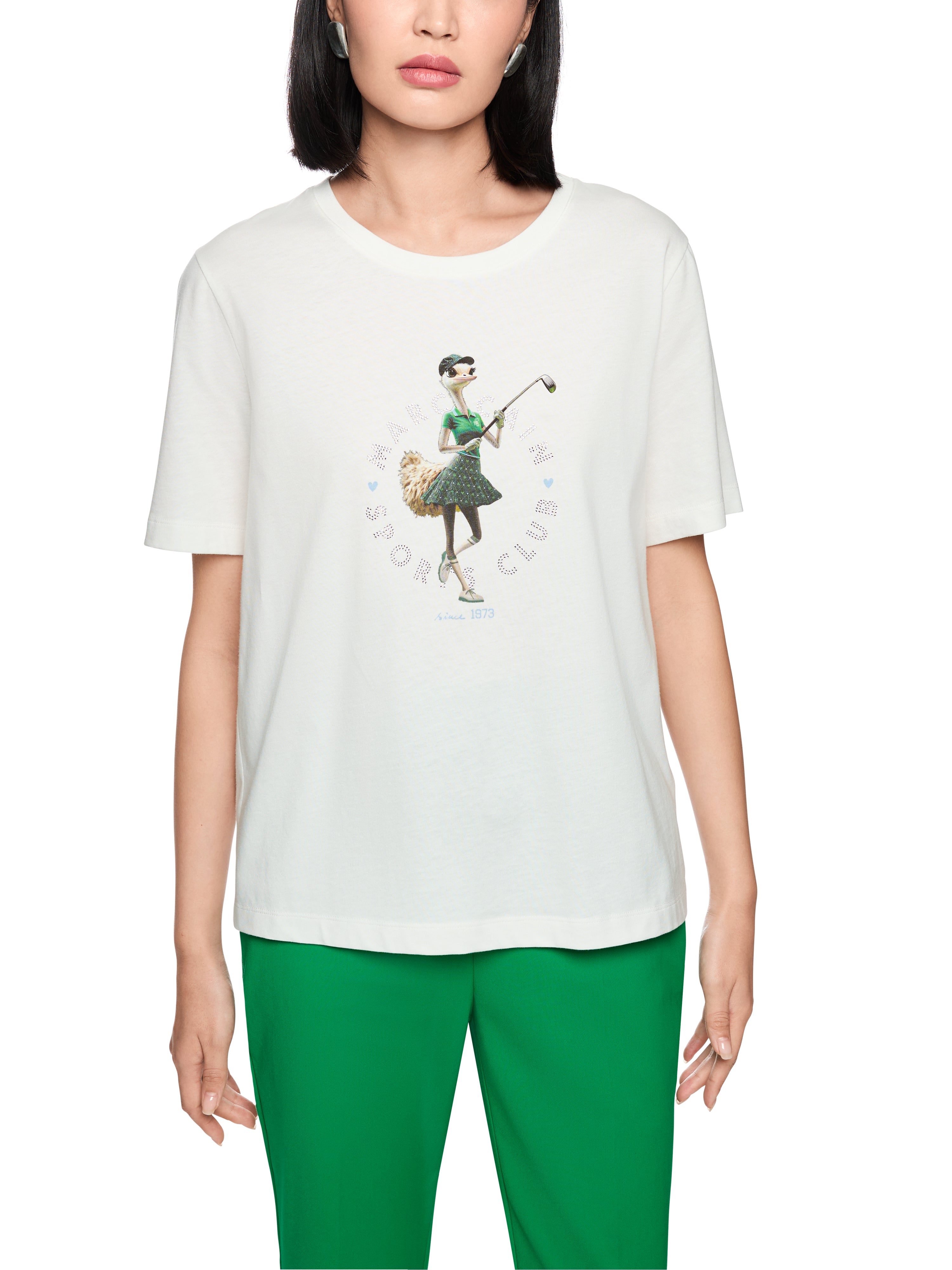 Marc Cain Shirt mit Vogelstrauß "Rethink Together"